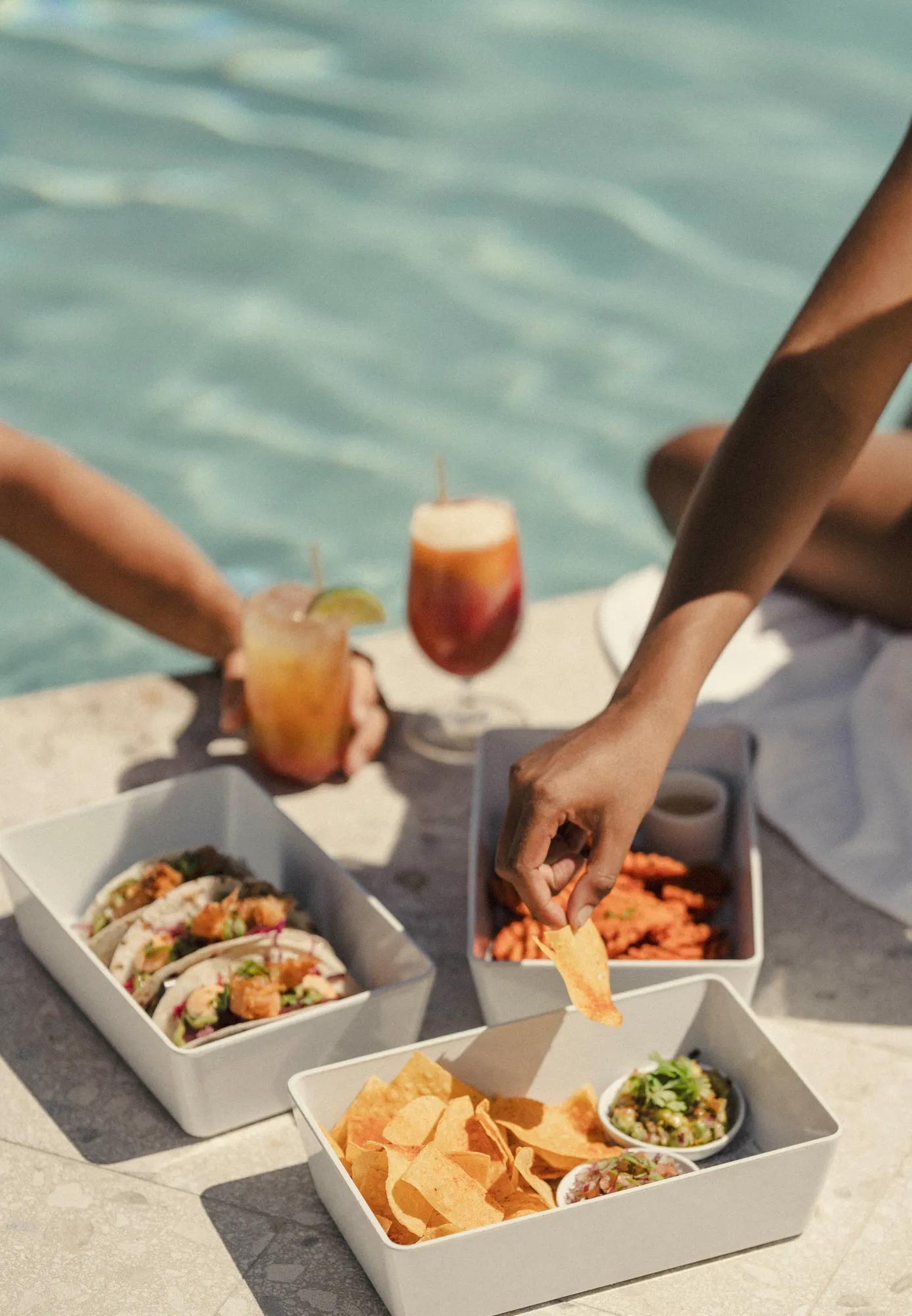 Food poolside at The Beach Club