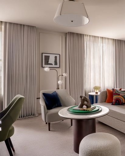 Residential-style luxury hotel room