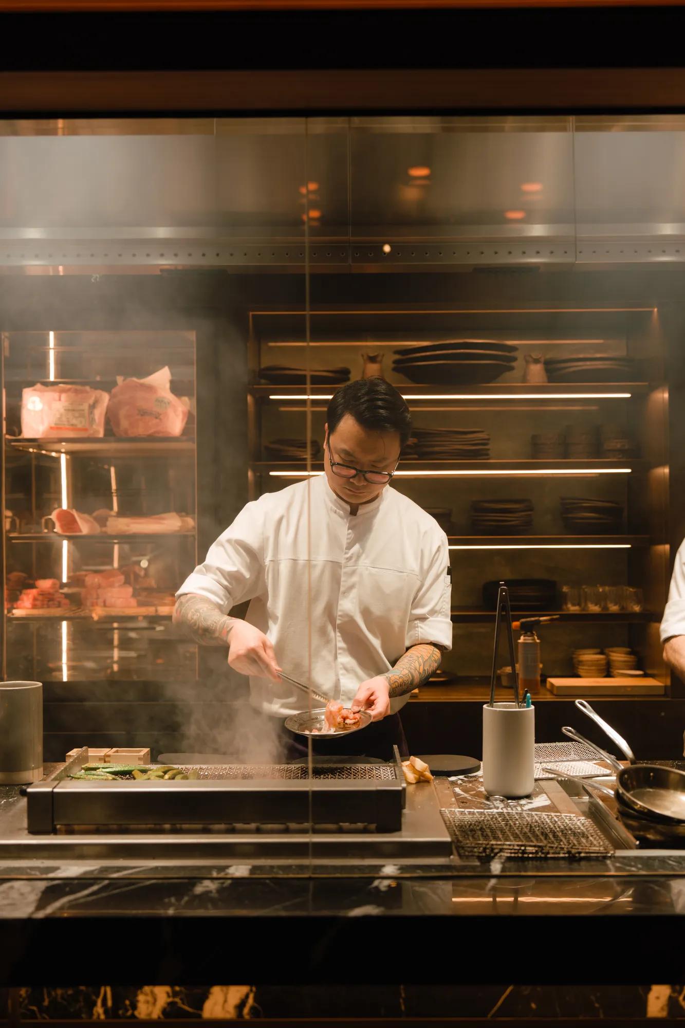 open grill at tobi masa at the chancery rosewood