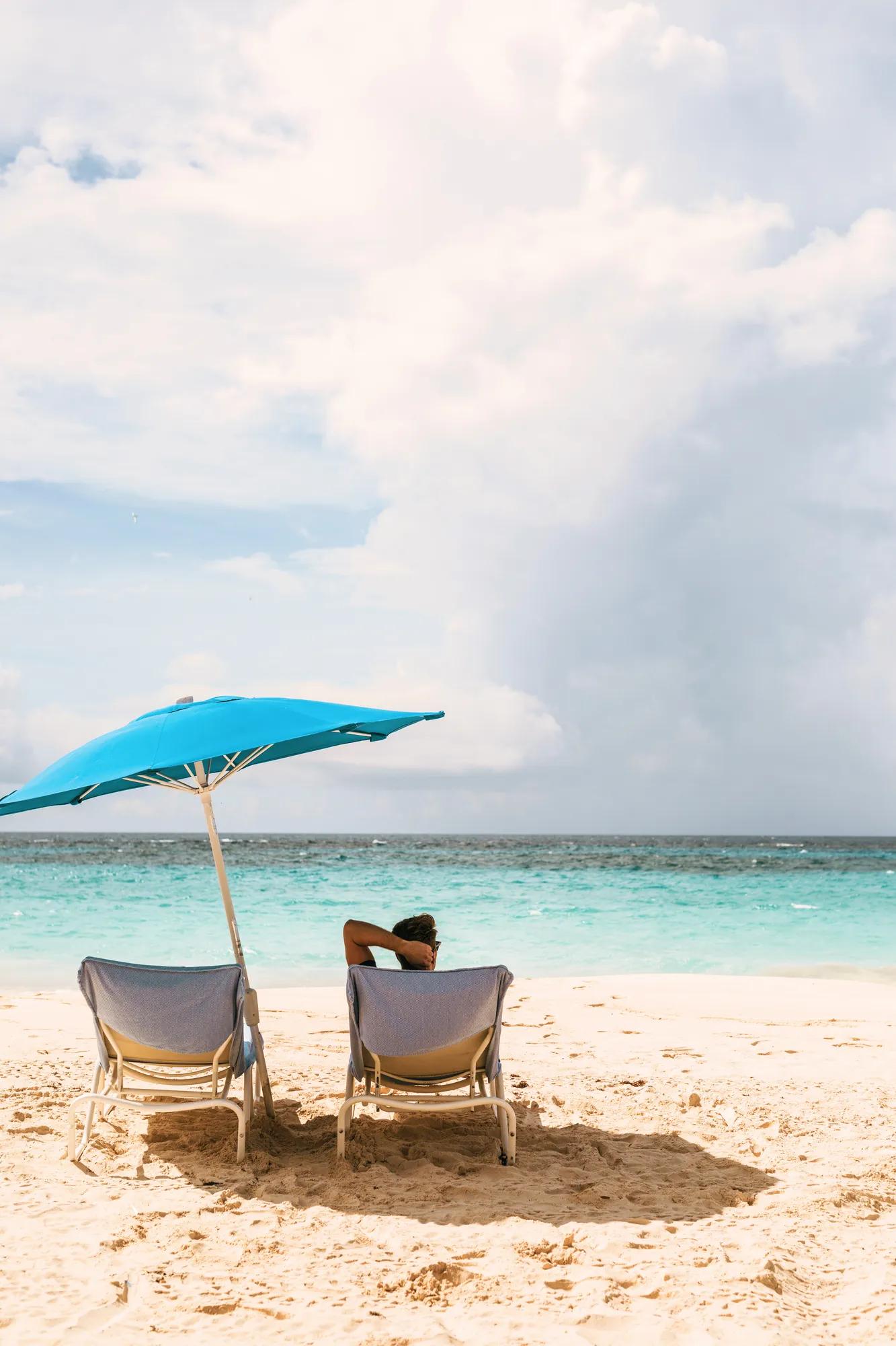 Gentleman enjoying the secluded beach