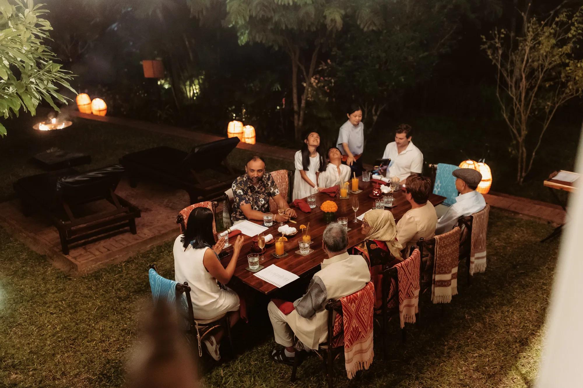 family dinner in Luang Prabang