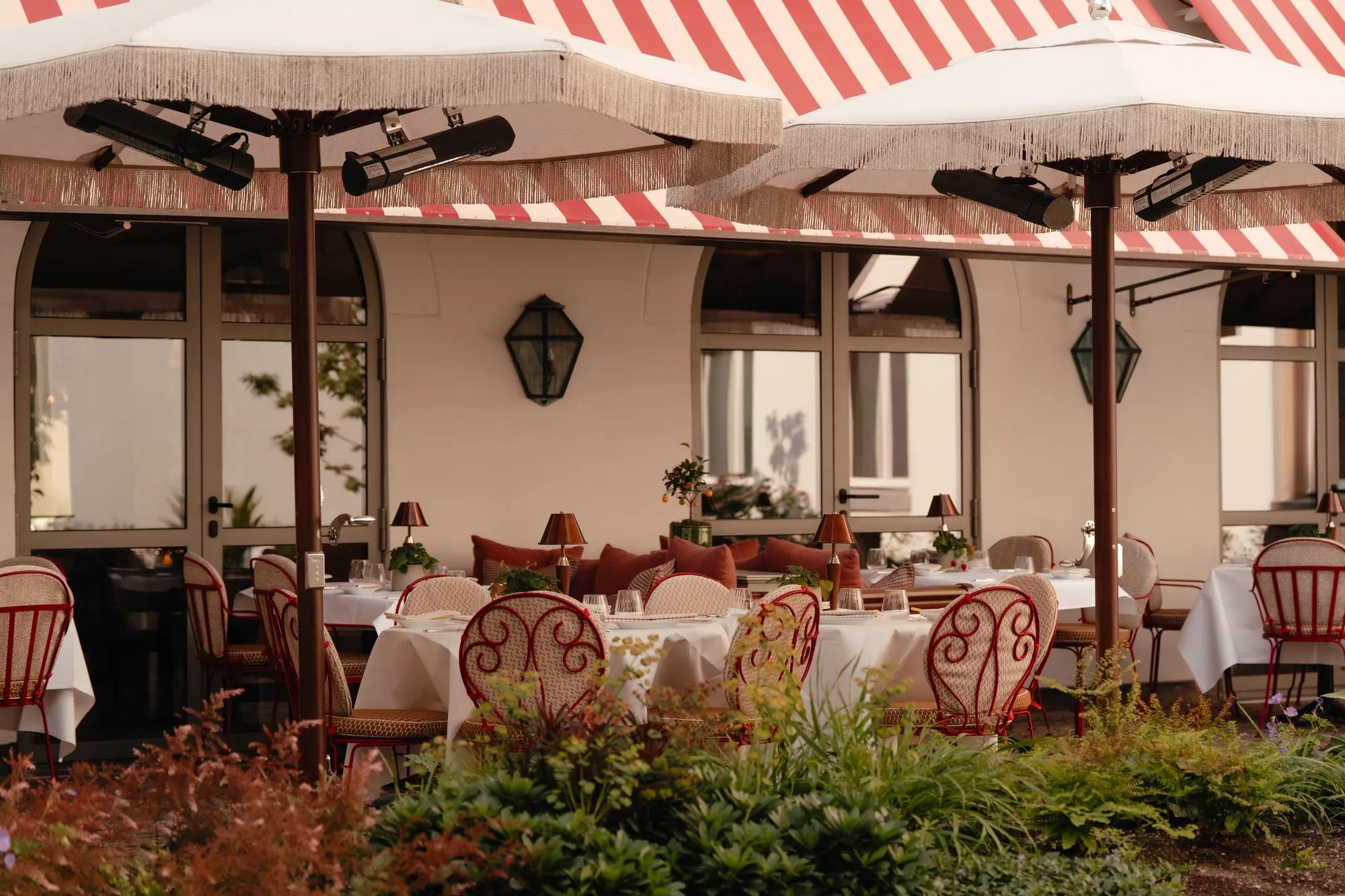 terrace with tables and chairs