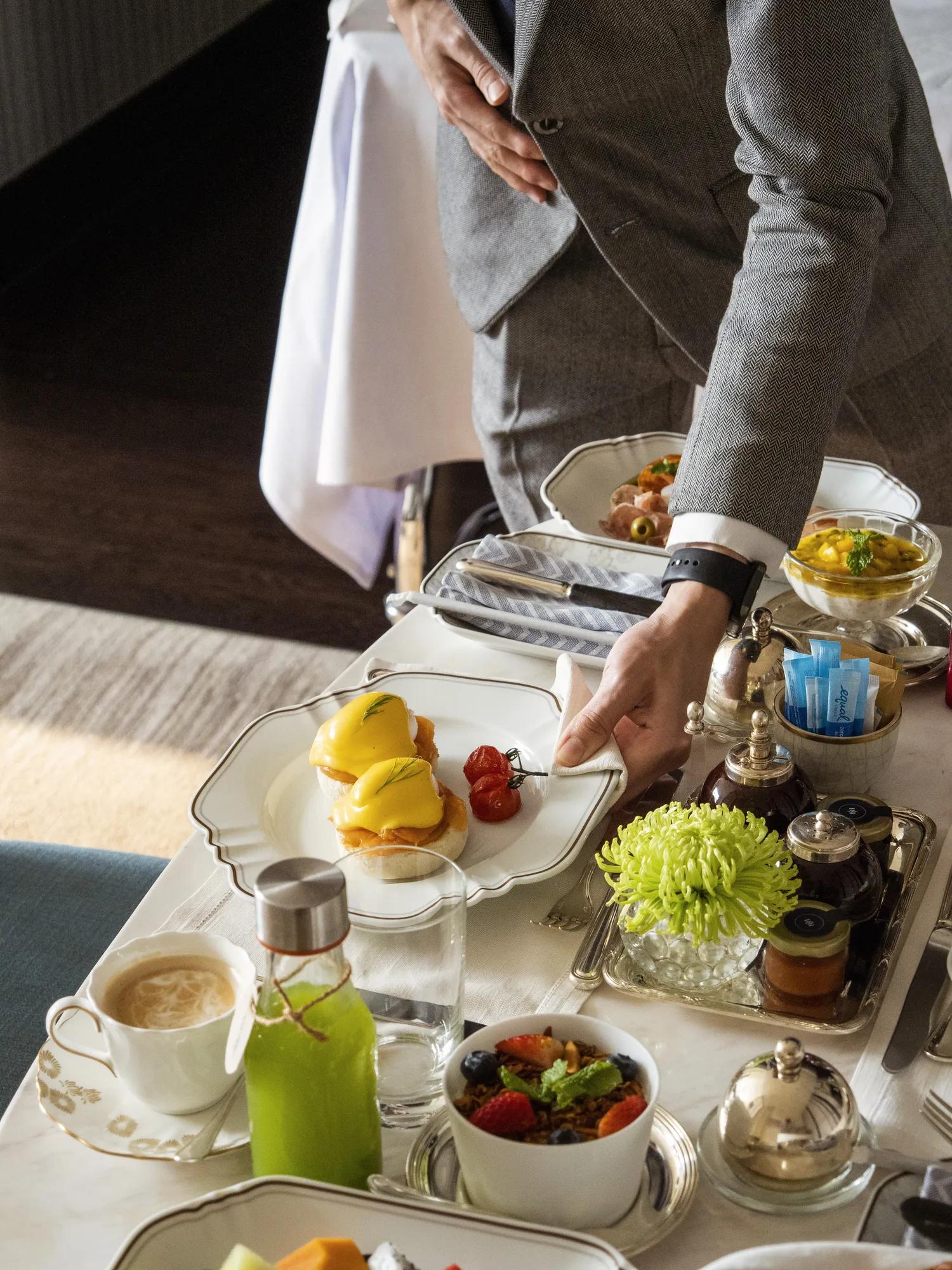 breakfast in a luxury hotel