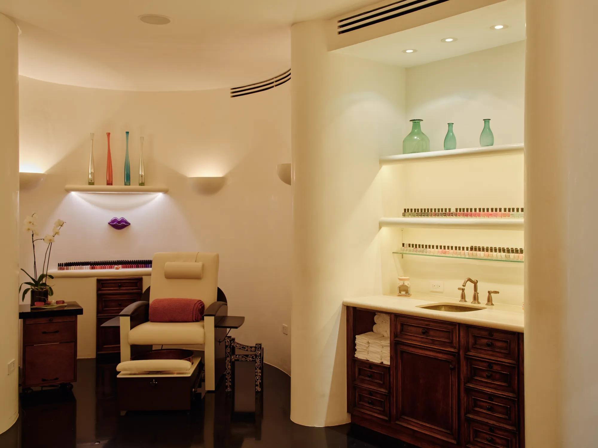 beautiful and peaceful spa exterior with mexican designs 