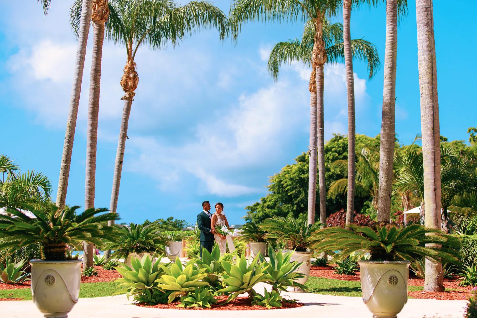 Couple in Palm Court