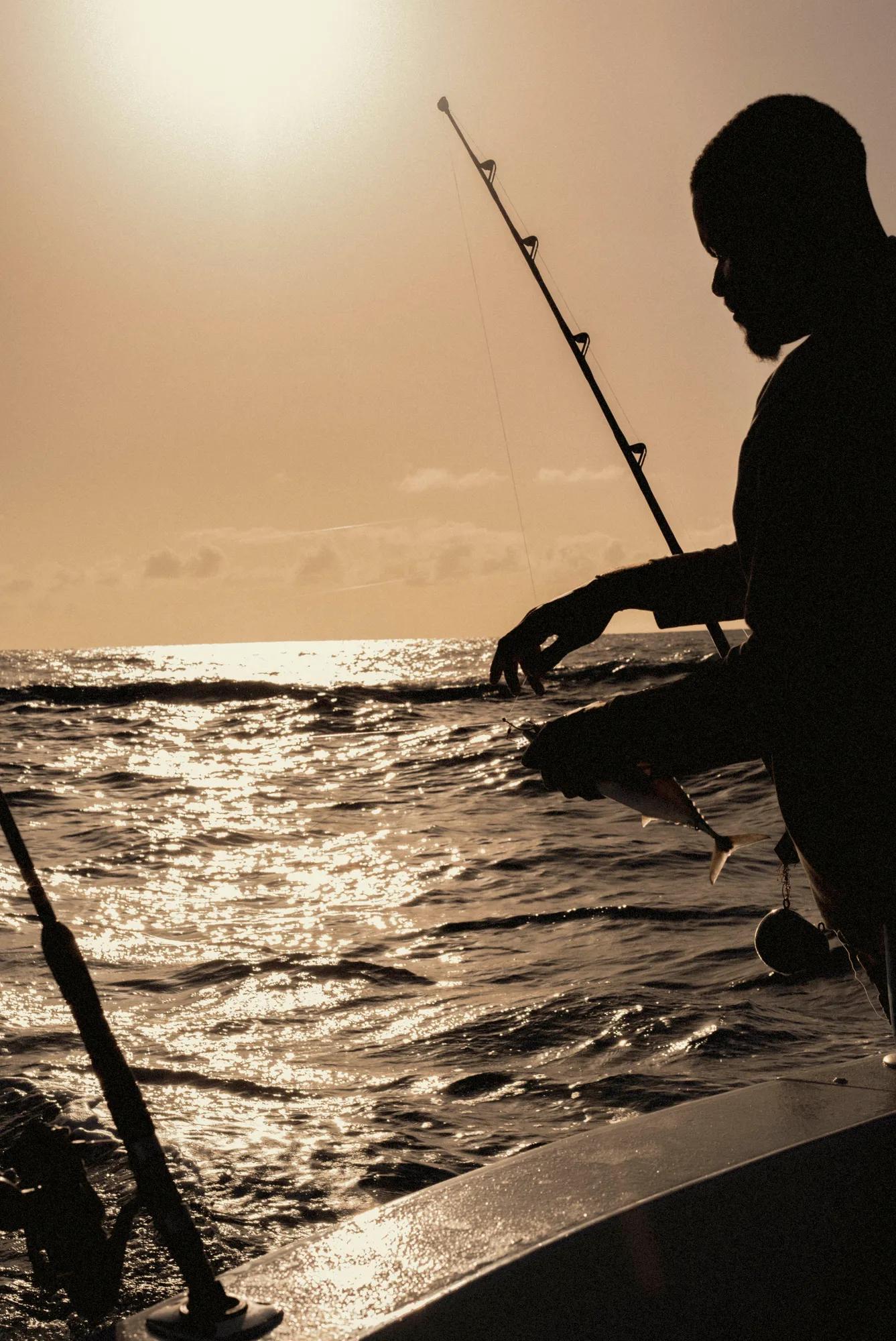 Fishermen catching fish early morning