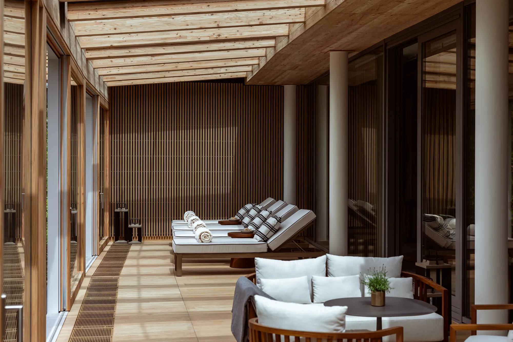 Winter garden with sunbeds