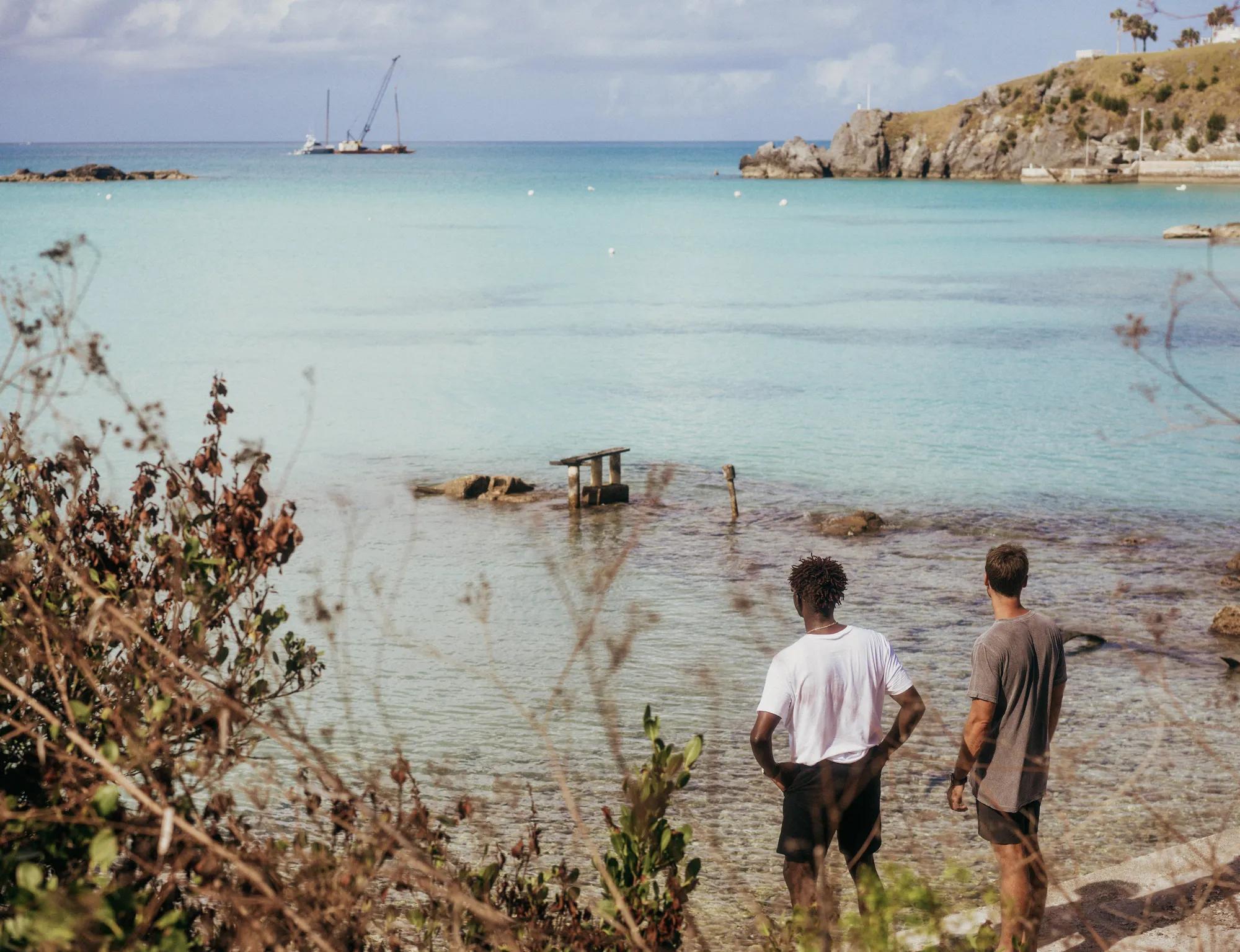 Guests looking out over the water