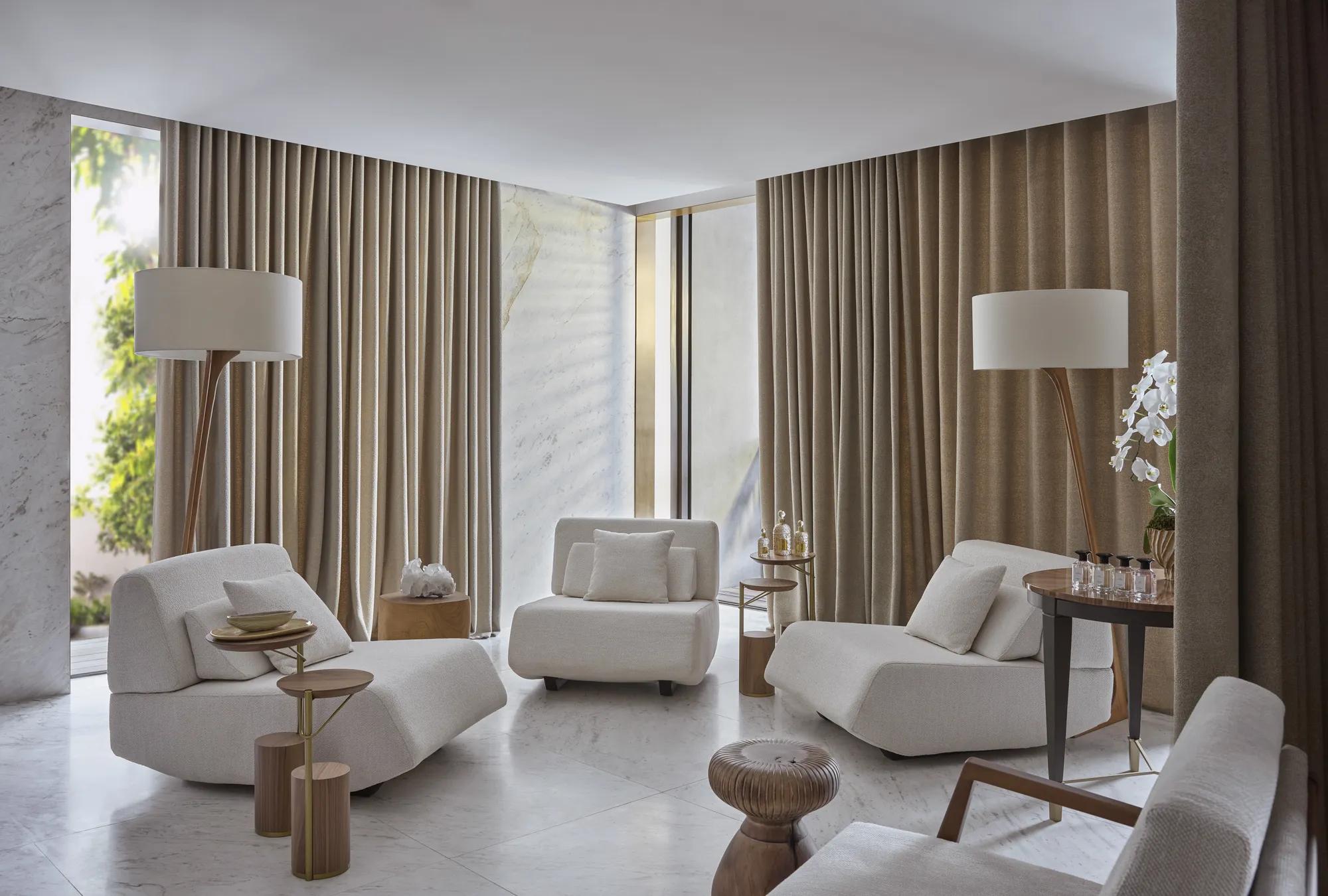 The photo illustrates the interior of one of the rooms at the Asaya Spa.