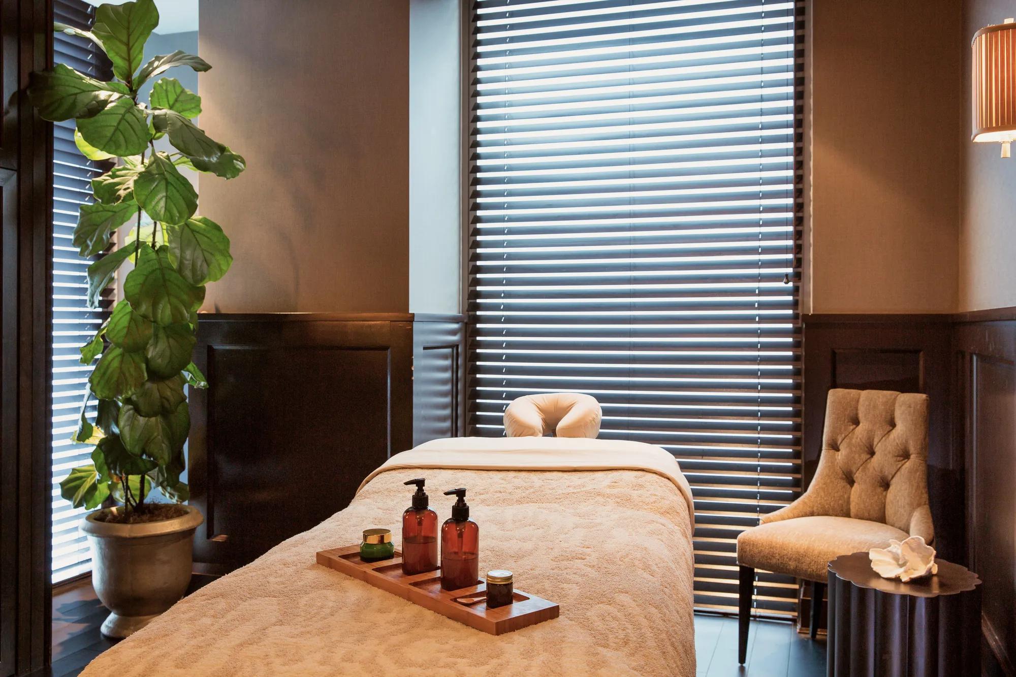 A Spa room featuring a well-appointed bed and  comfortable features