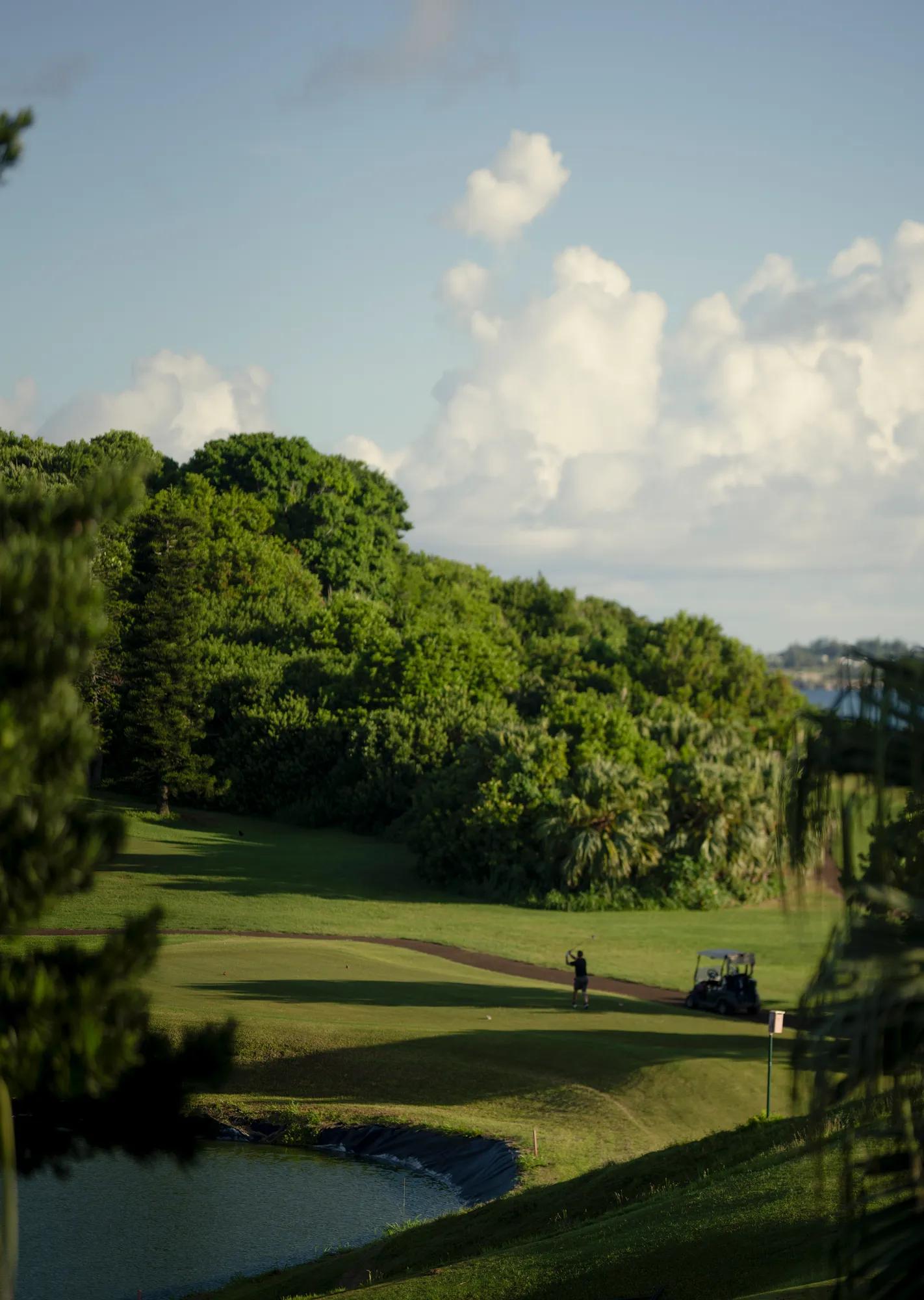 Man golfing in distance at Tuckers Point Golf Course