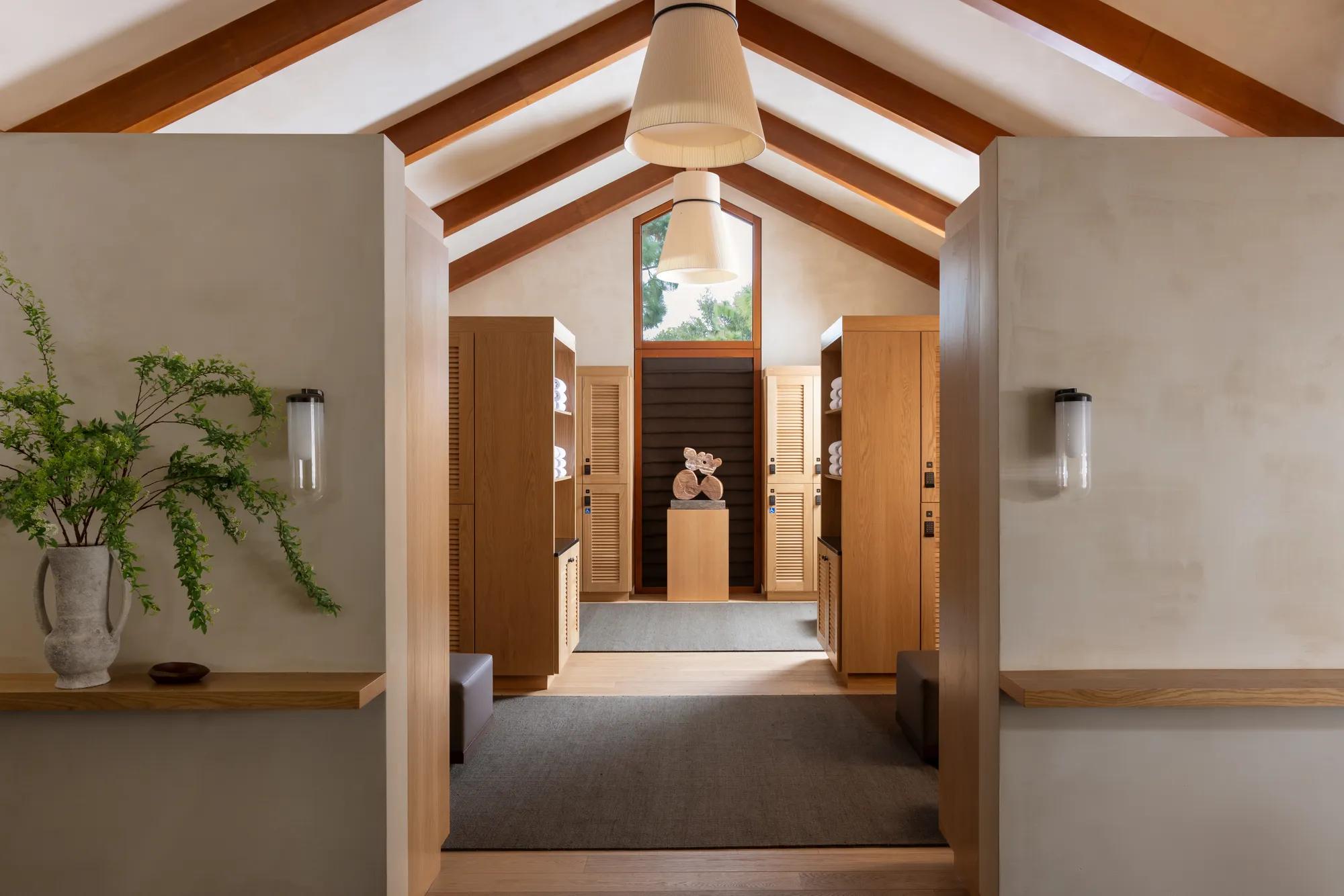 locker room at spa in menlo park