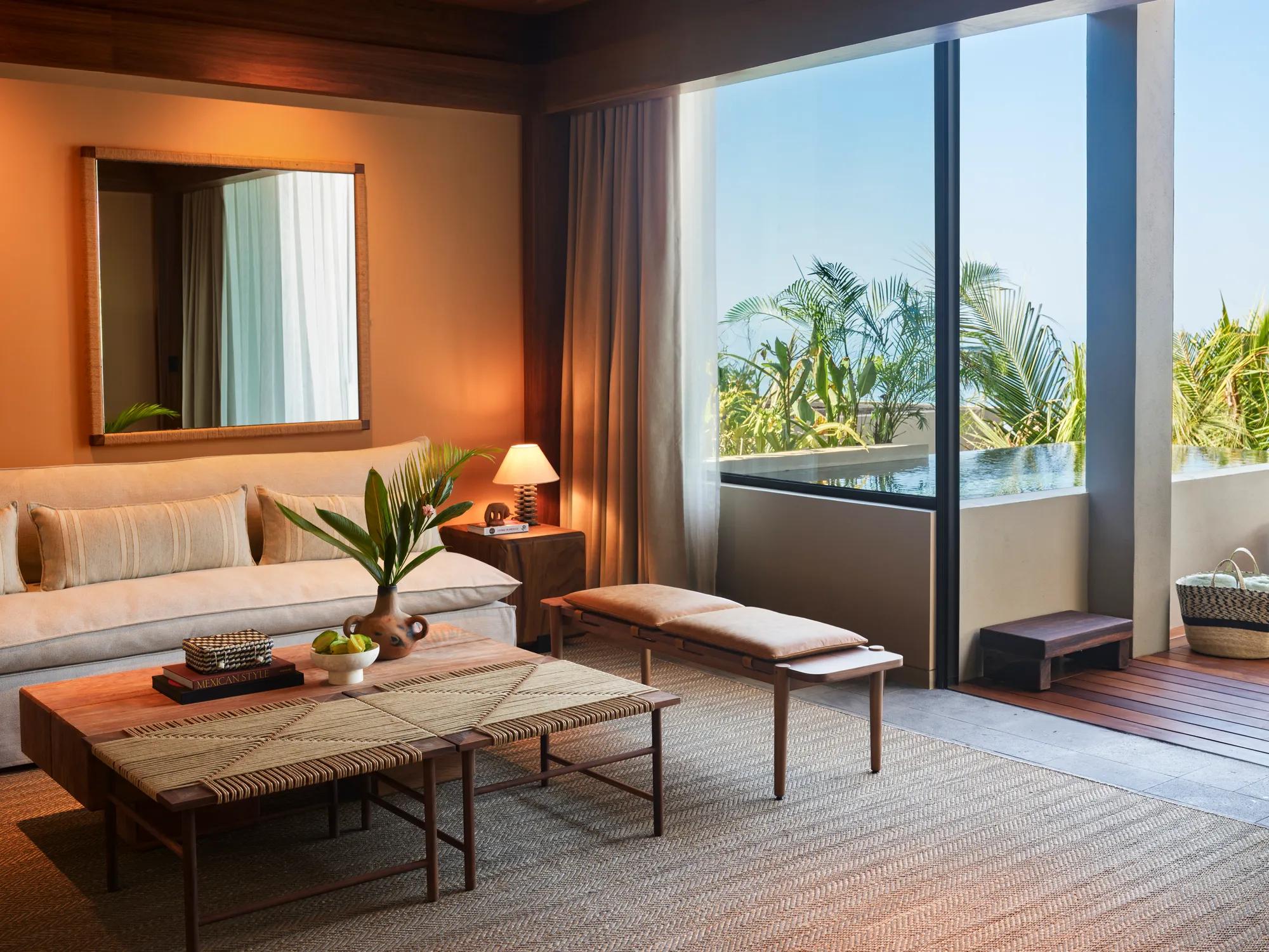 Facilities Suite Beachfront Suite Living Room and Terrace View