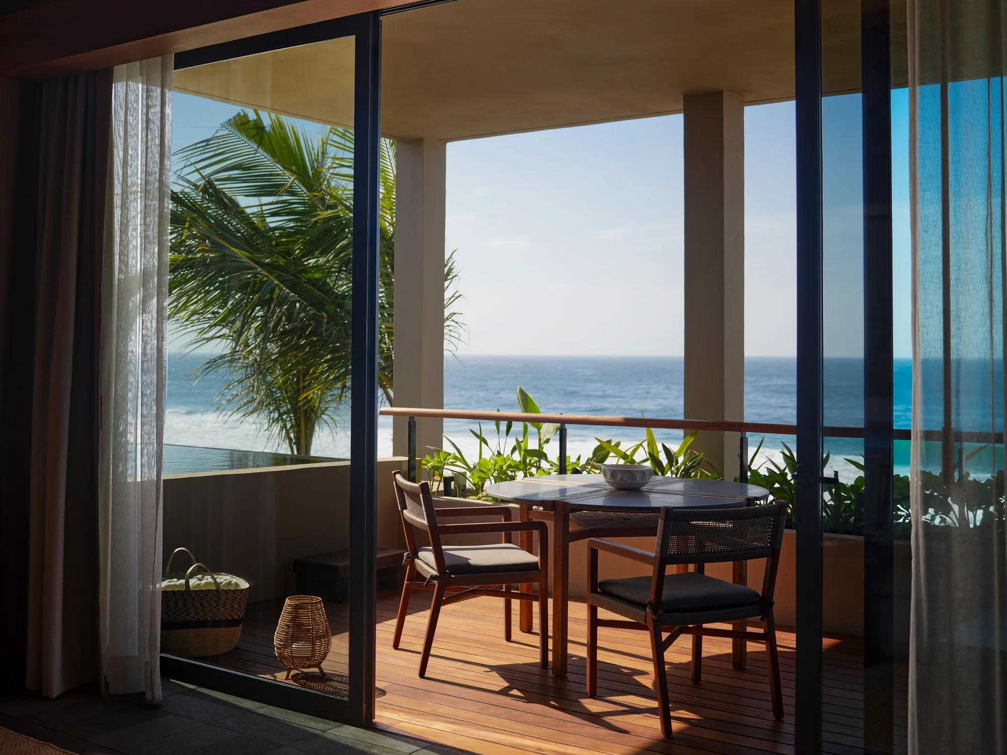 Beachfront Suite Bedroom and Terrace View