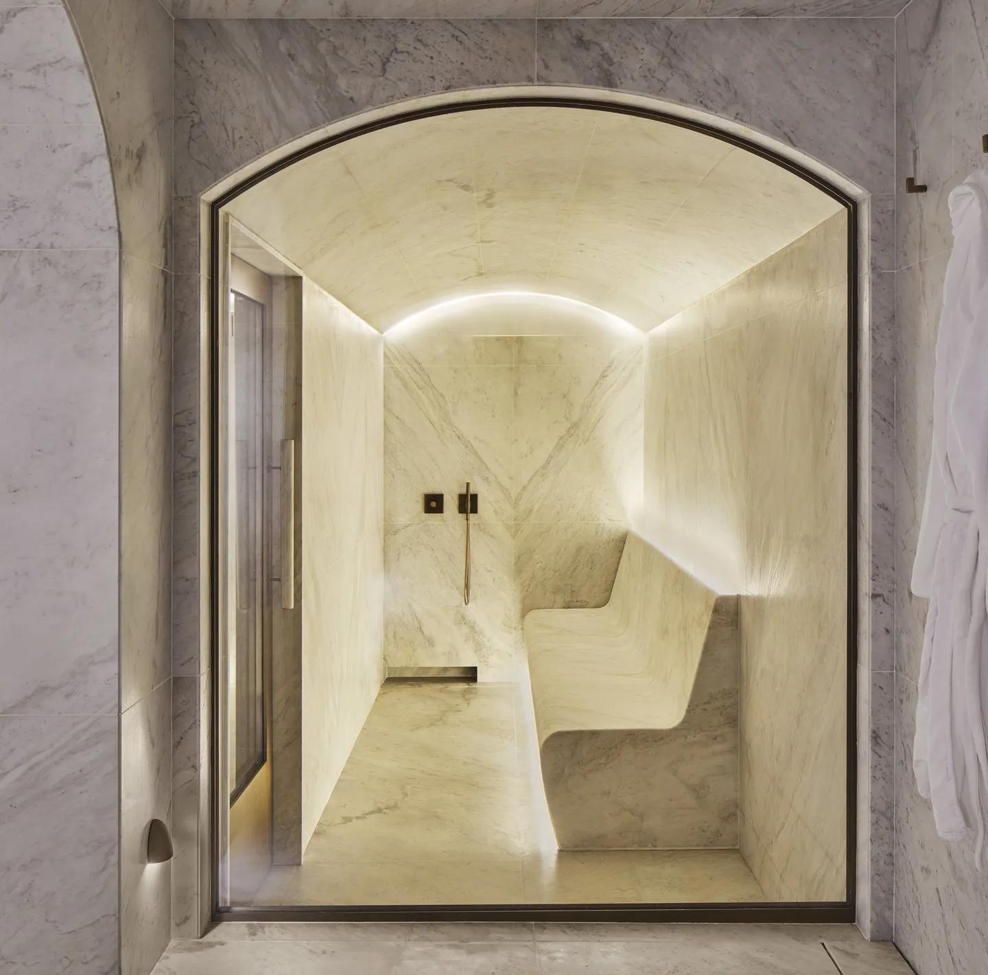 An image of the interior of a Sauna at Rosewood São Paulo