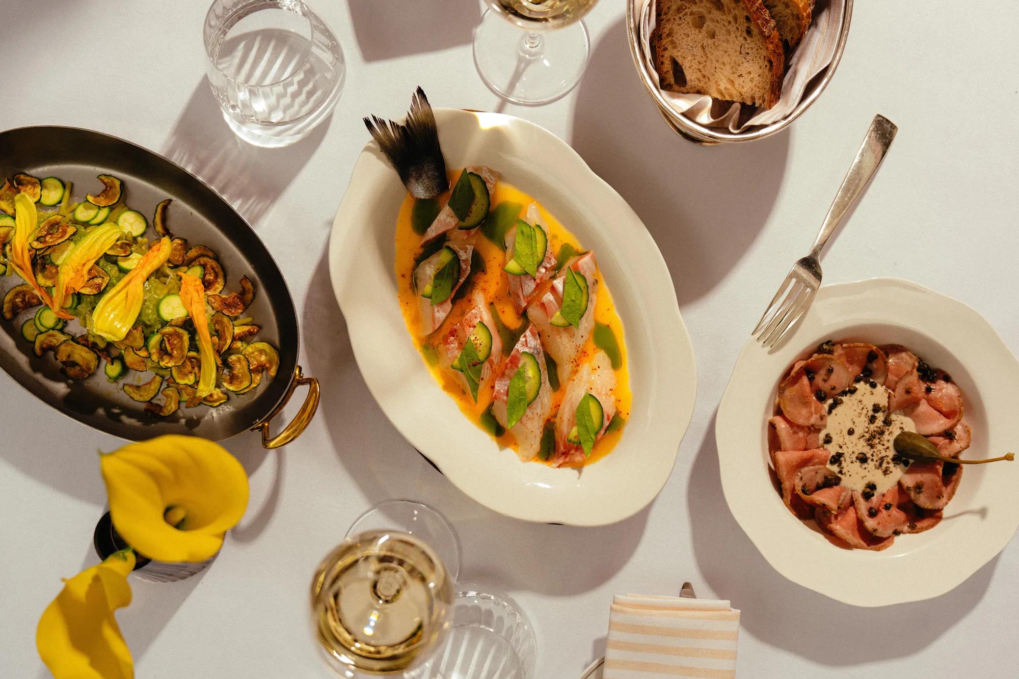 colorful food dishes on table