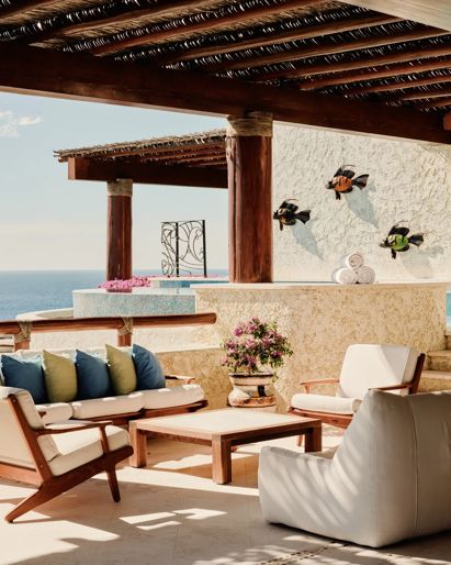 private terrace with pool and panoramic oceanview