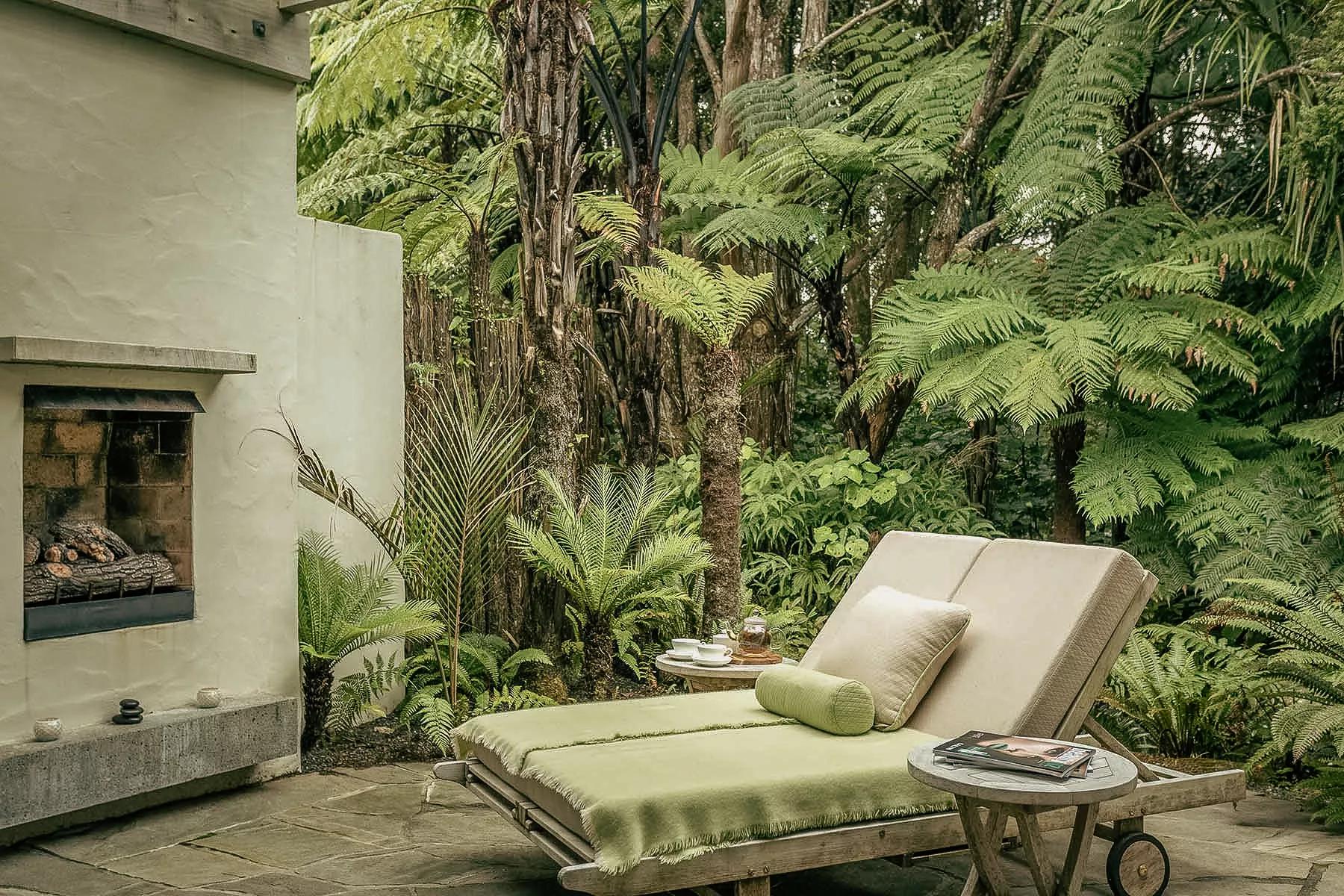 Private courtyard off a luxurious hotel spa