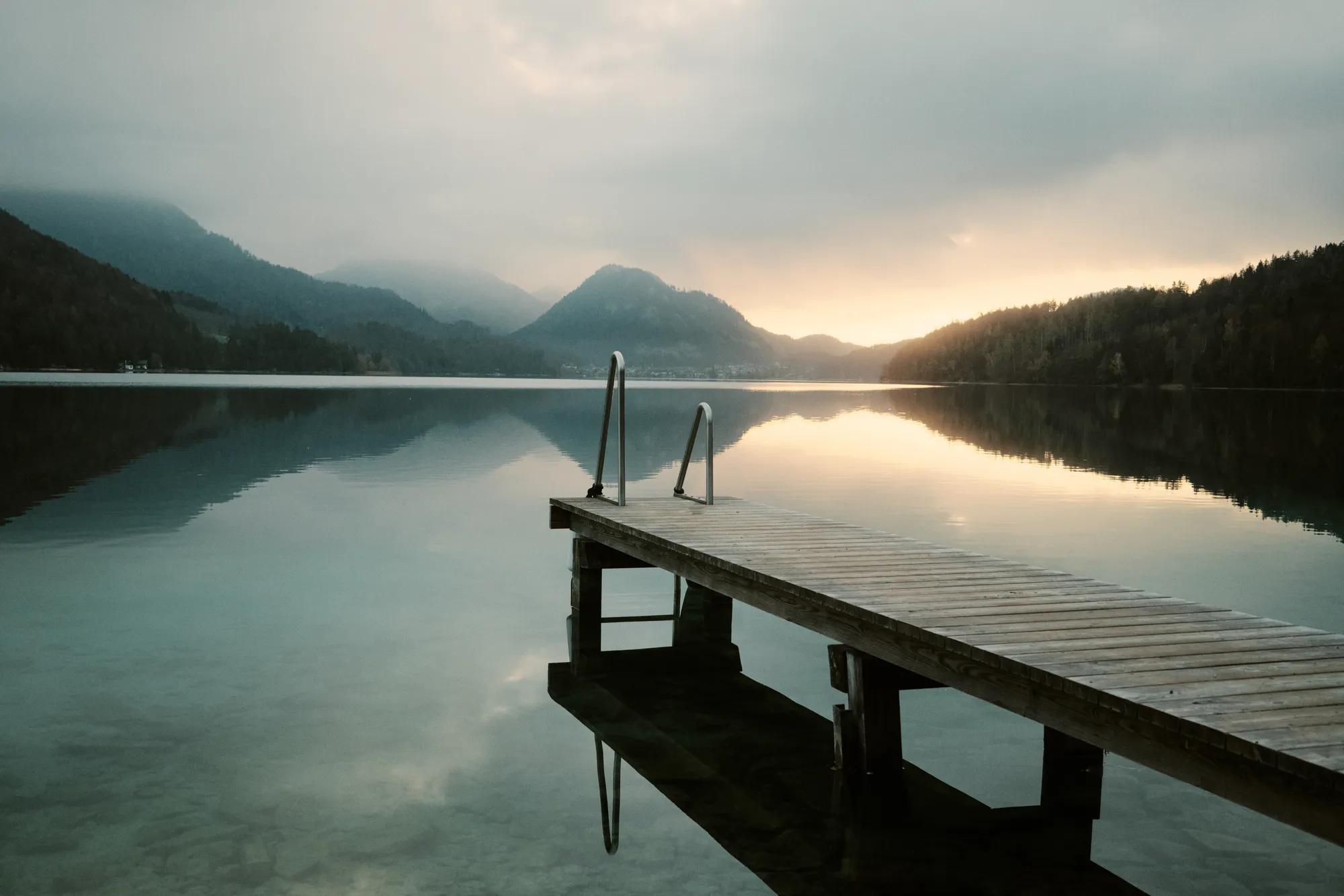 Lake Fuschl and the Jetty with beautiful mountain views
