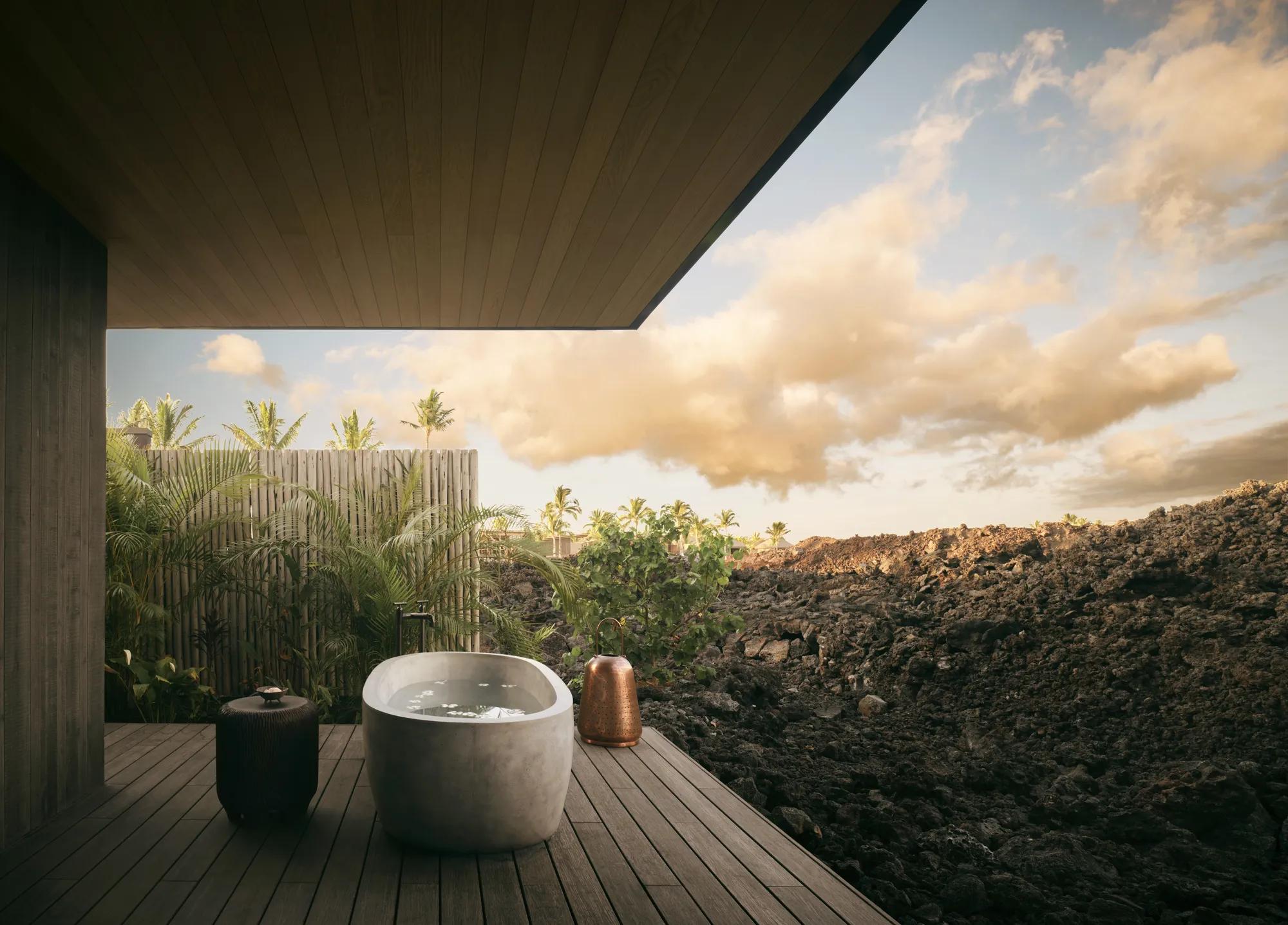 Asaya Spa outdoor tub in treatment room