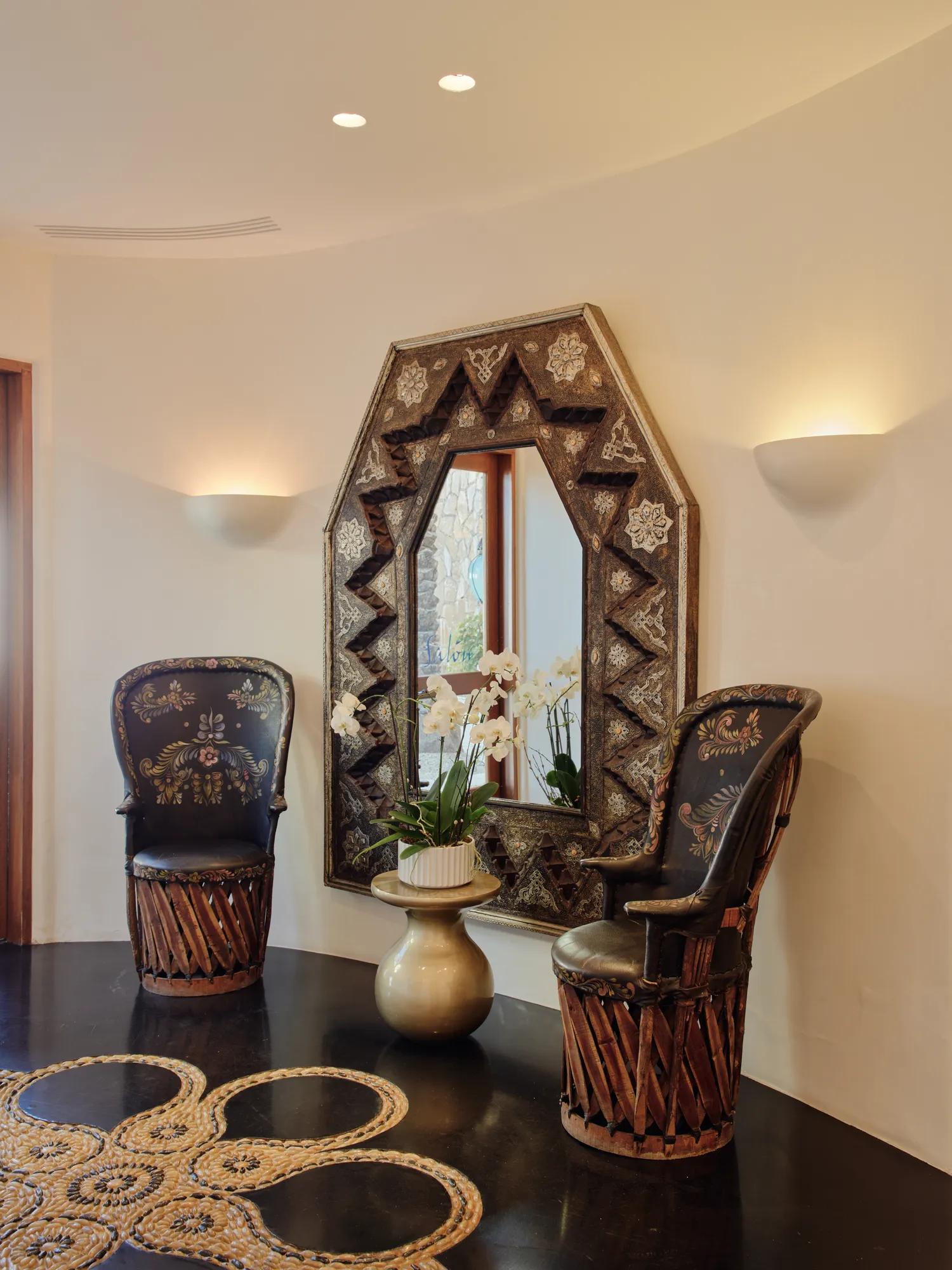beautiful and peaceful spa exterior with mexican designs 