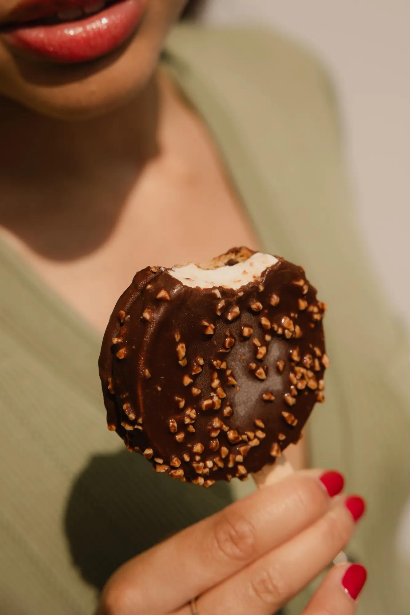 Chocolate iced cookie