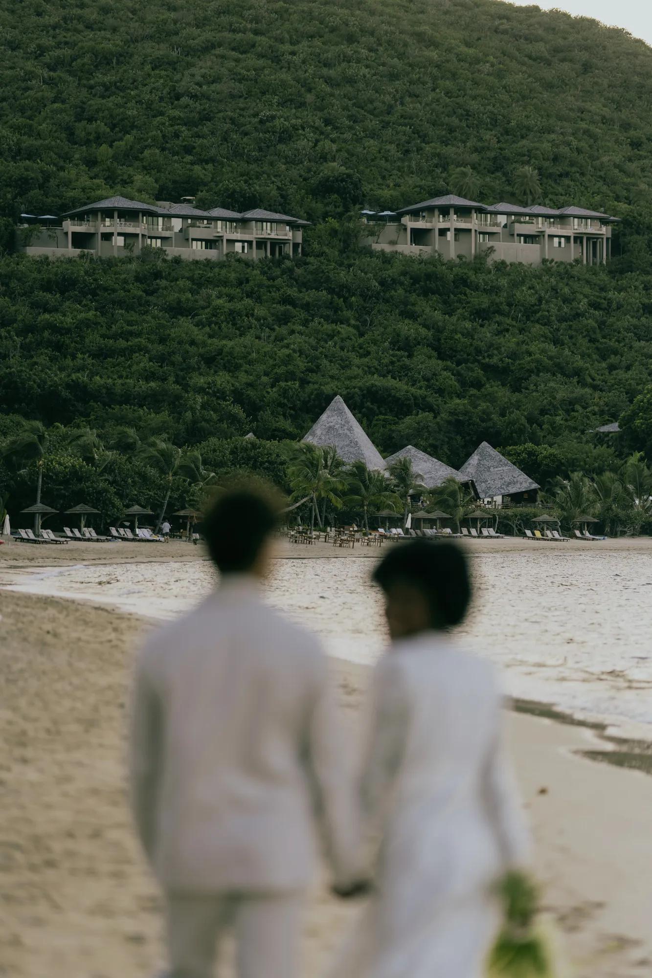Wedding couple on beach