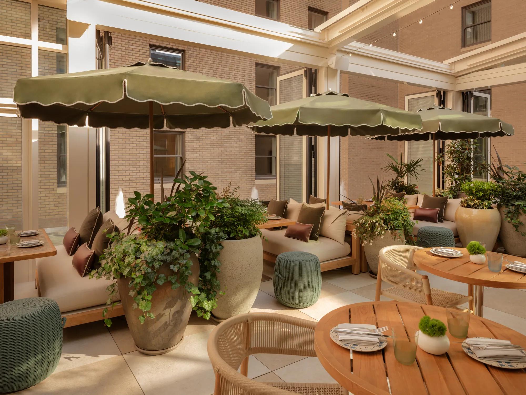 Elegant bar with garden ambiance