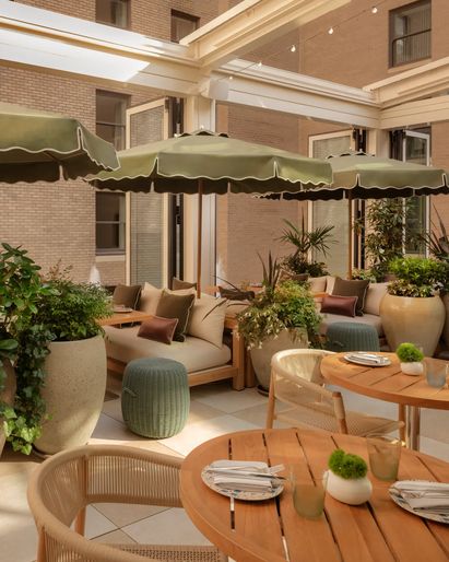 Elegant bar with garden ambiance