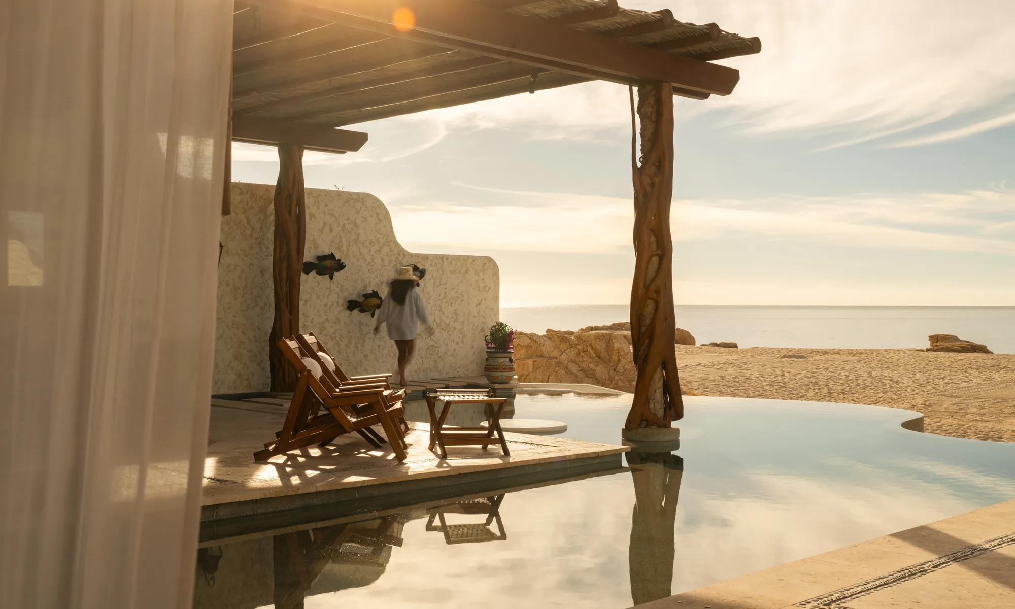 private beachfront villa with infinity pool 