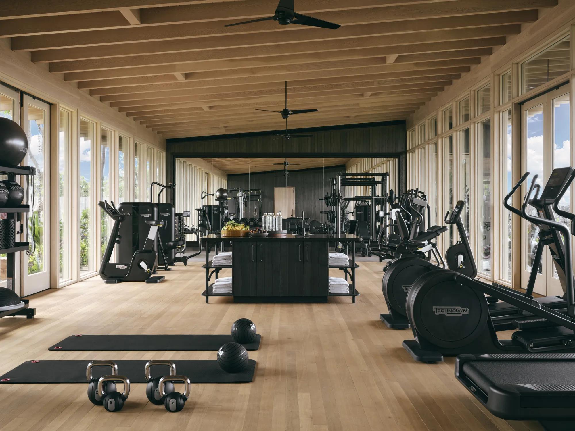 Fitness center, interior view