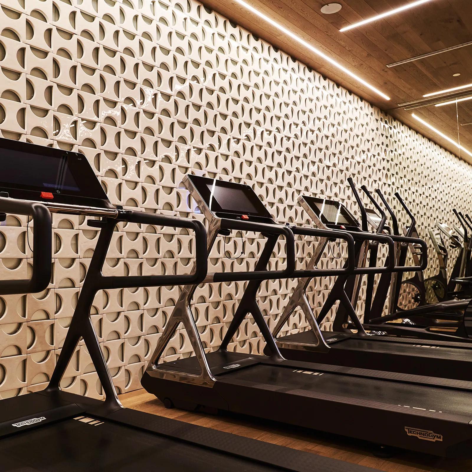 Fitness room with treadmills