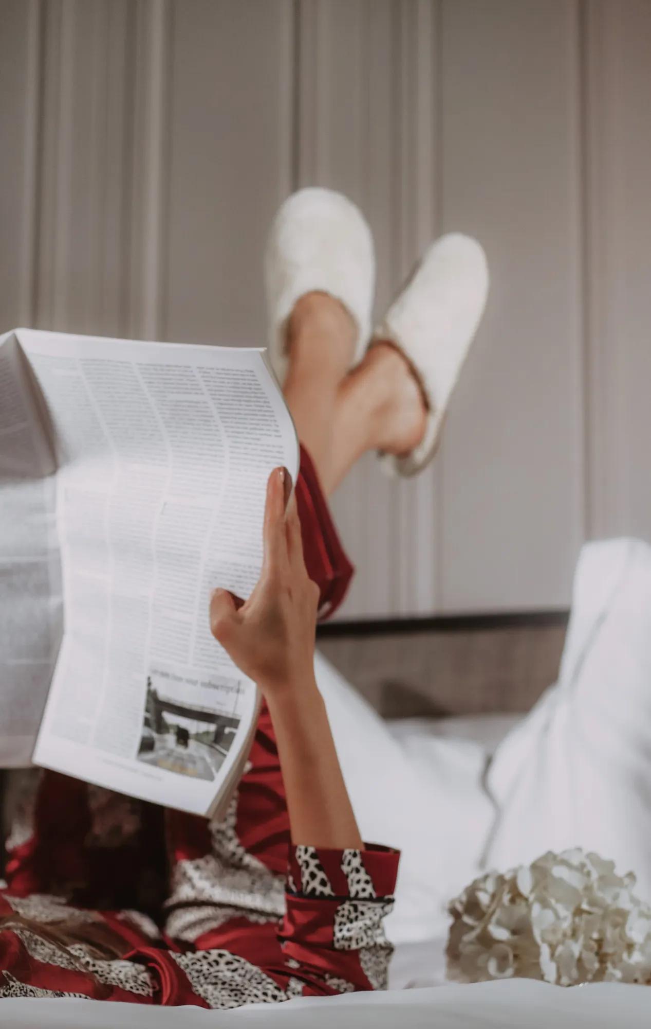 Woman resting, enjoying her stay at Rosewood London