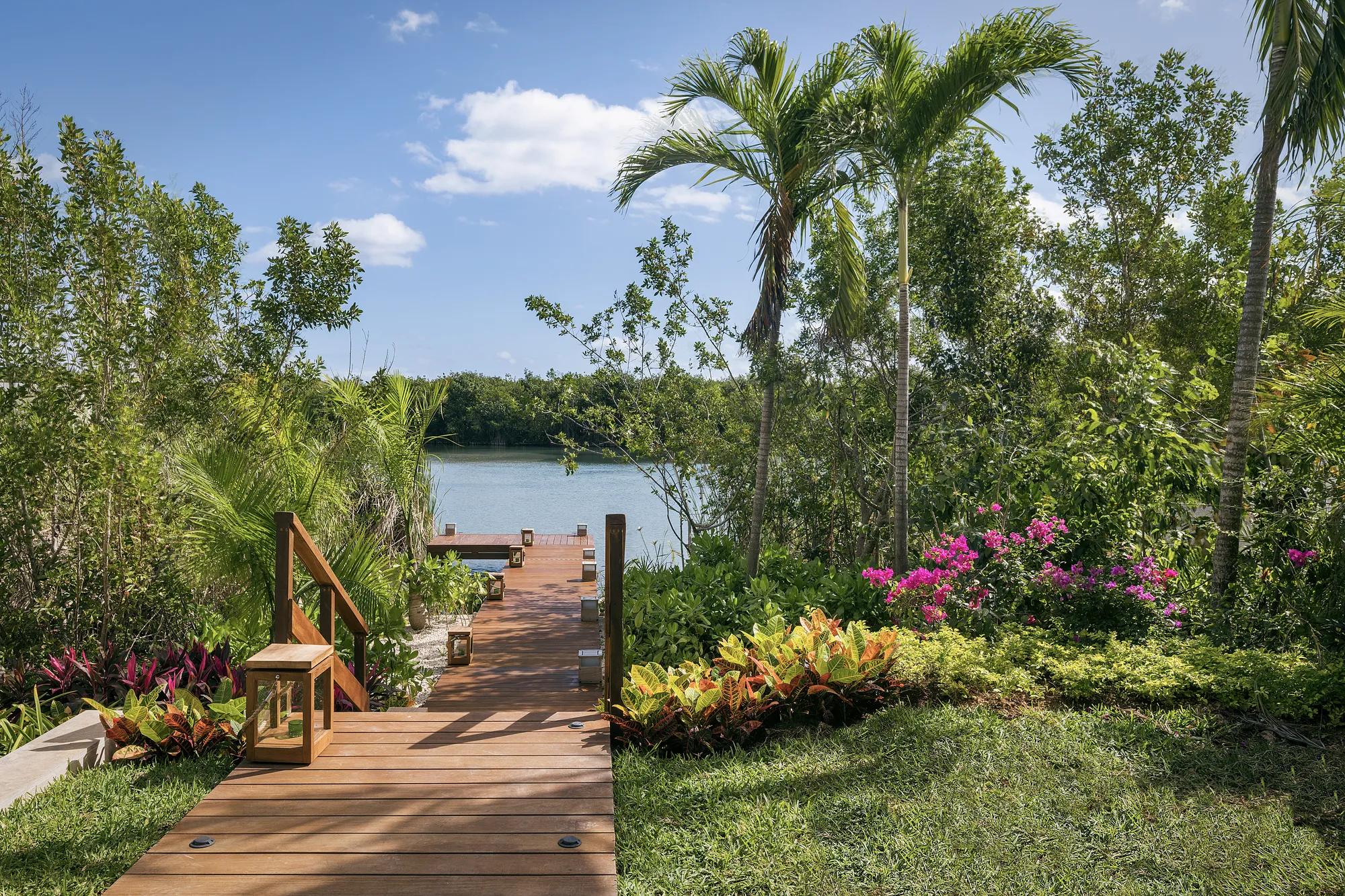 Group of four friends enjoying wine on a boat during an ecotour through the lagoon, surrounded by lush mangroves and tranquil water.