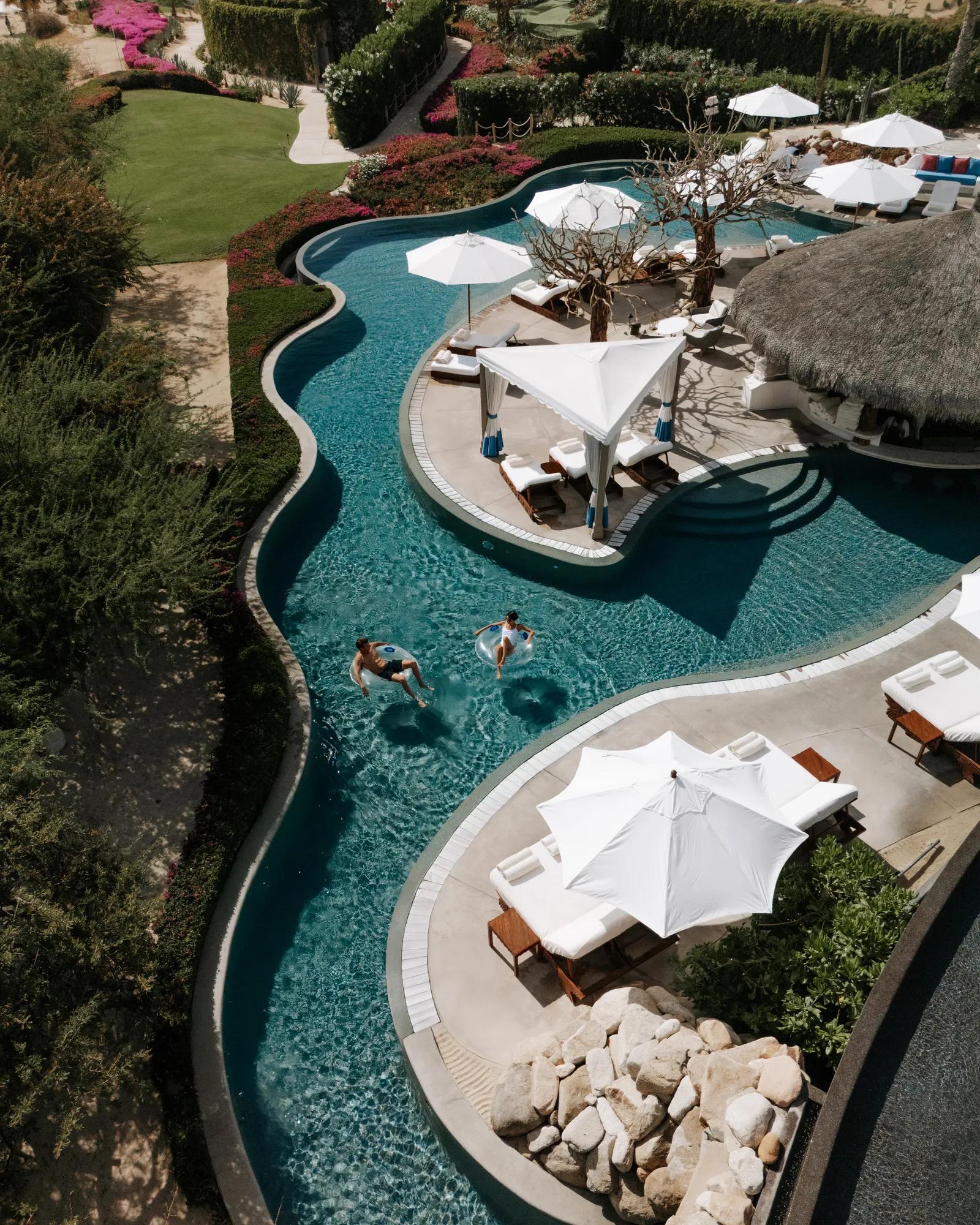 lazy river and infinity pool