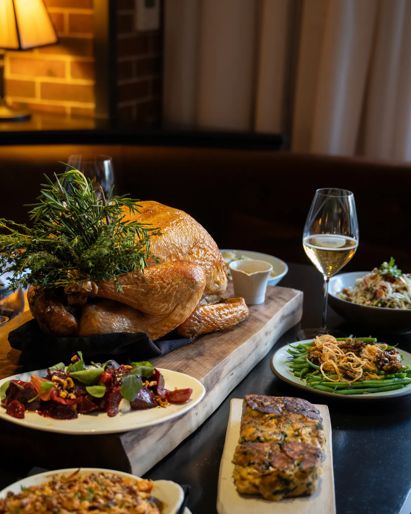 Thanksgiving dinner on the table at CUT D.C.