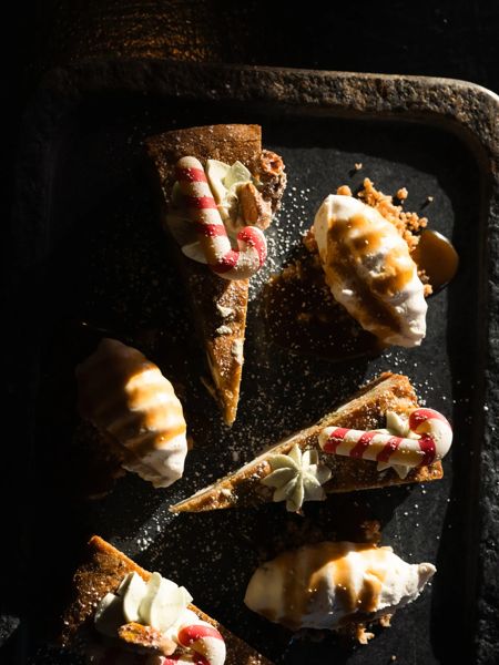 Seasonal desserts from Cakes by CUT with candy canes on them