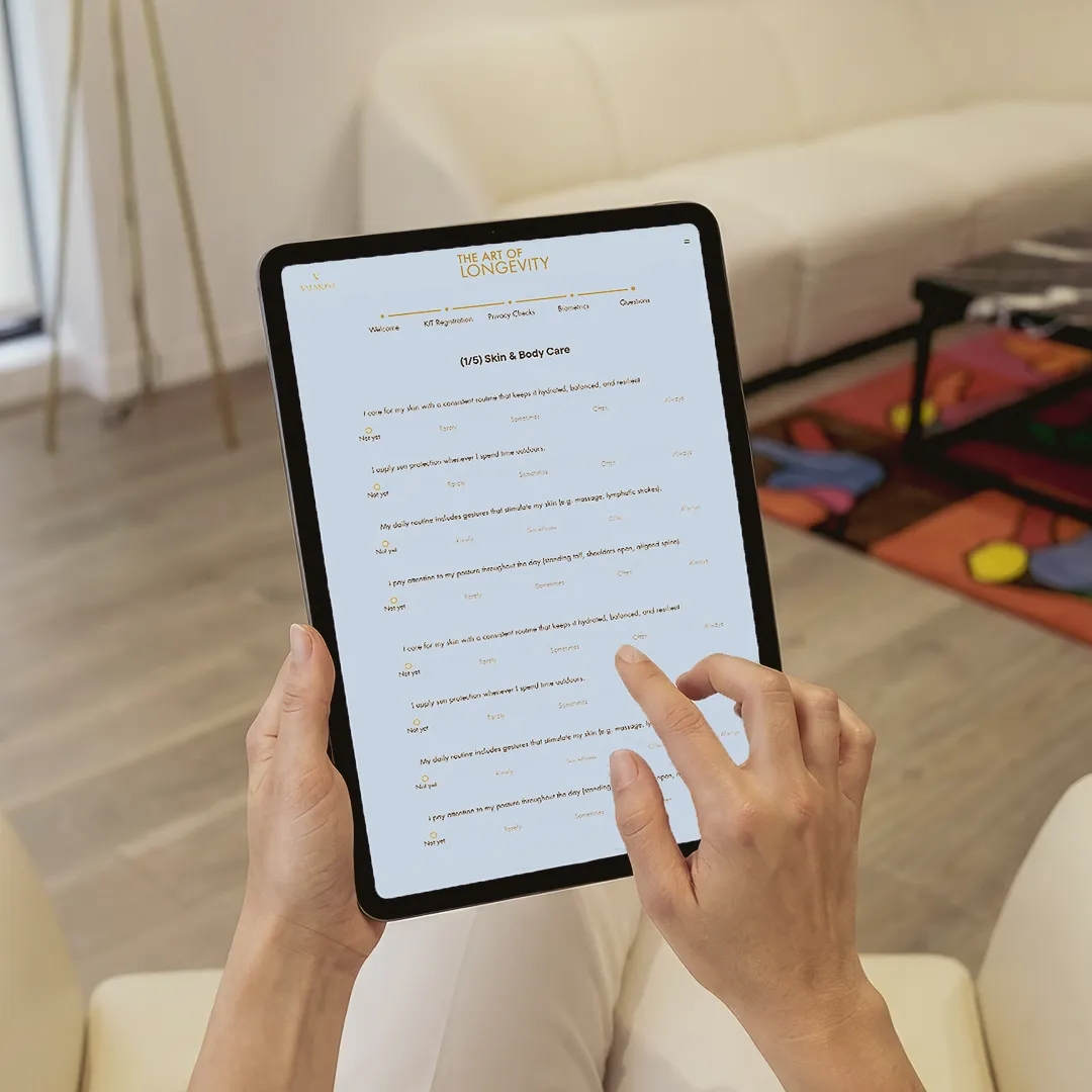 Valmont Spa questionnaire on tablet