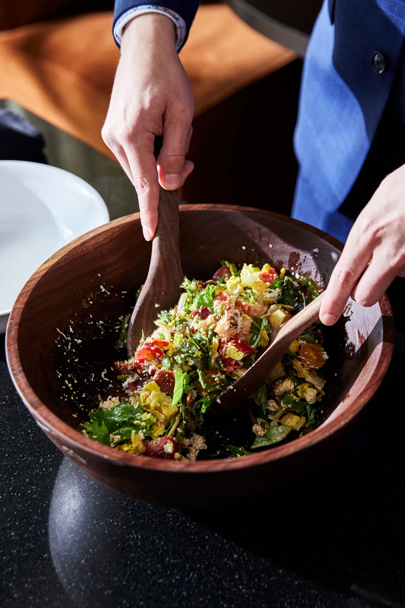 A salad at brunch being made at CUT D.C.