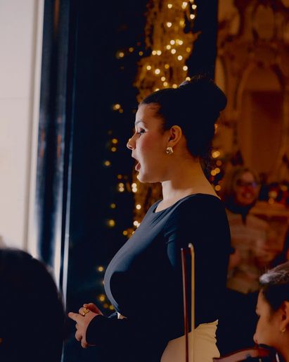 Christmas carolers in The Carlyle lobby