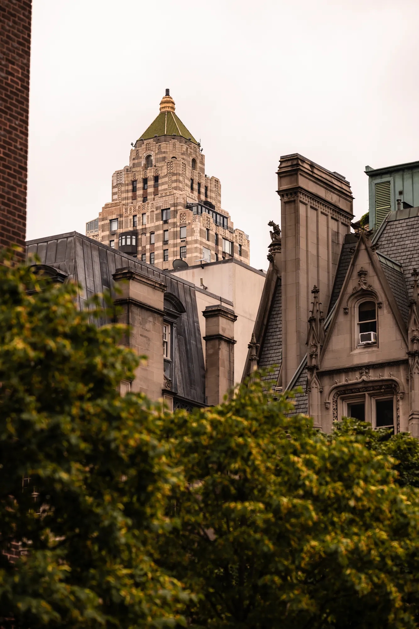 Exterior of the Carlyle in New York City view from Central Park
