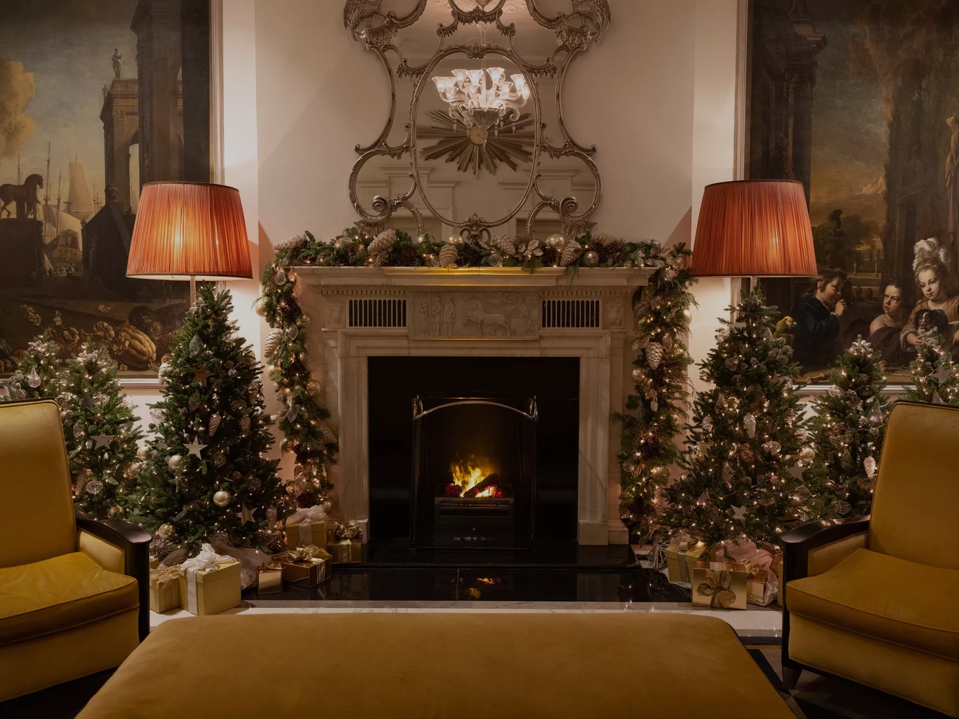 festive fireplace view at the carlyle
