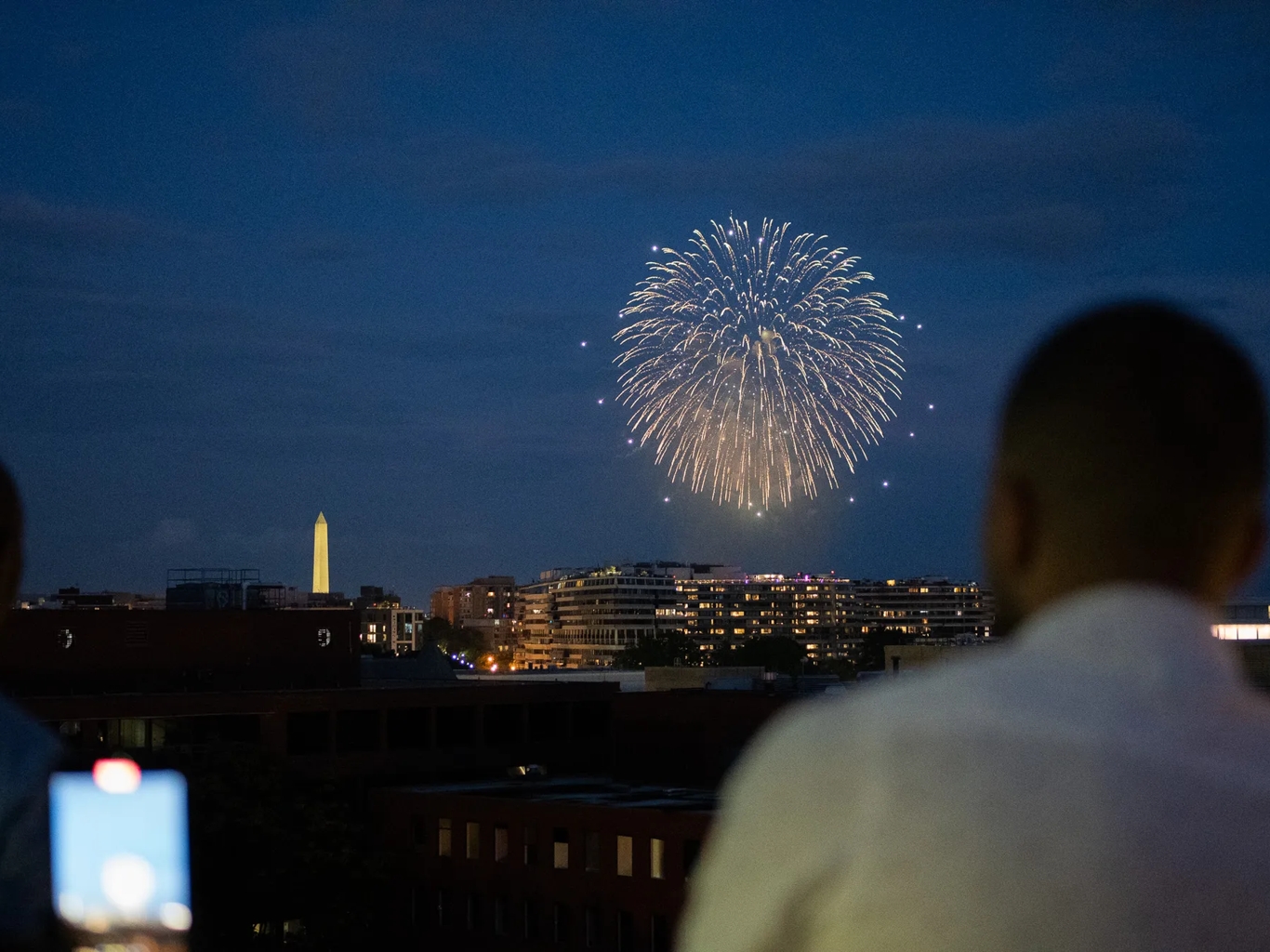 July 4th Fireworks and the Washington Monument from CUT Above rooftop