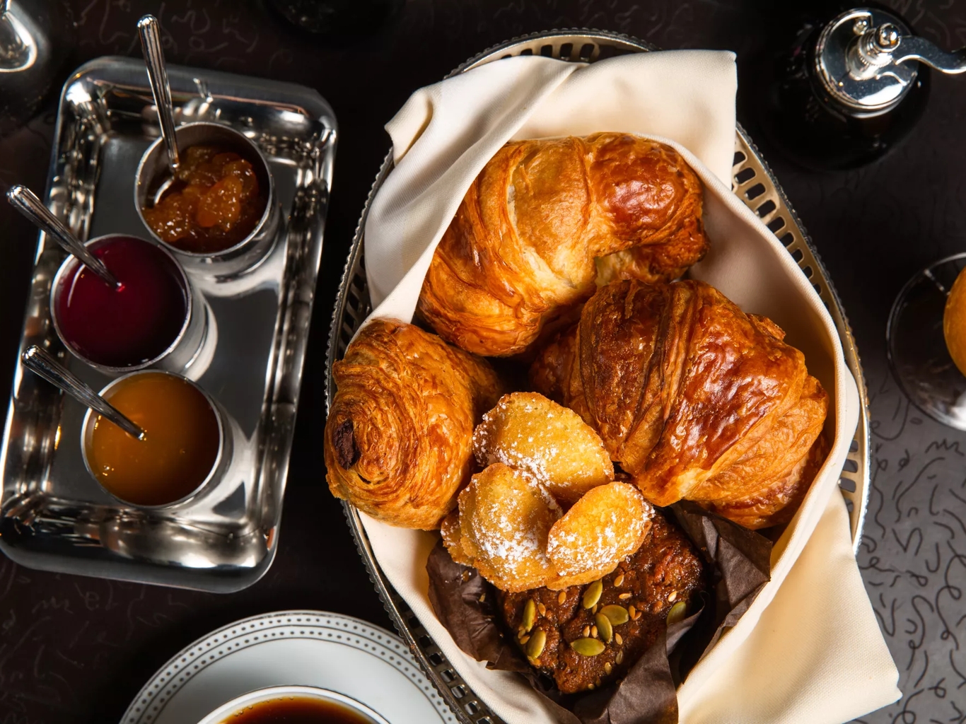 Image of brunch pastries and jams at Dowling's at The Carlyle