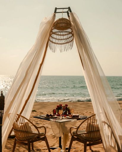 Cena romántica en la playa