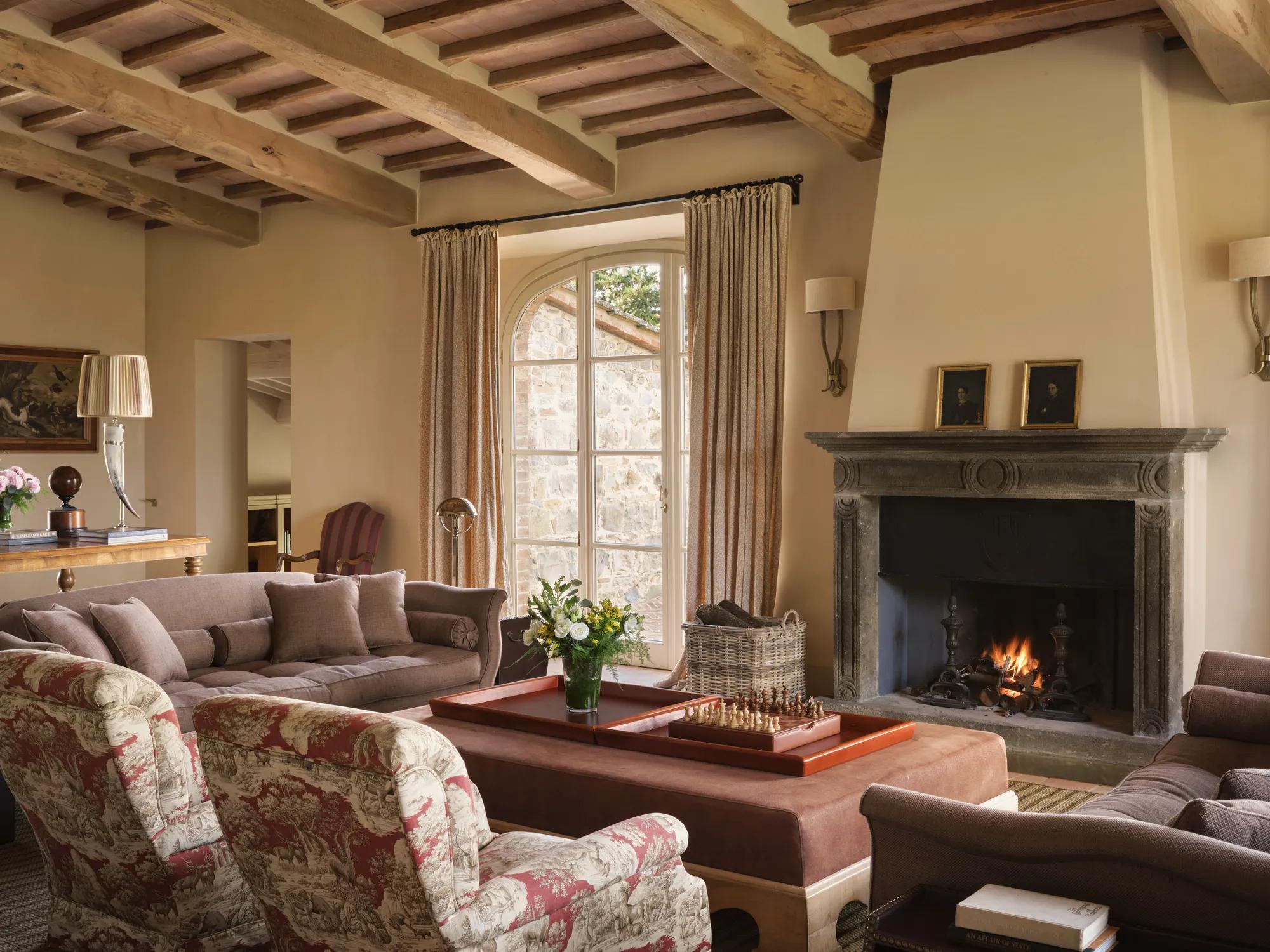 Castiglion del Bosco borgo and lobby entrance with Christams decorations