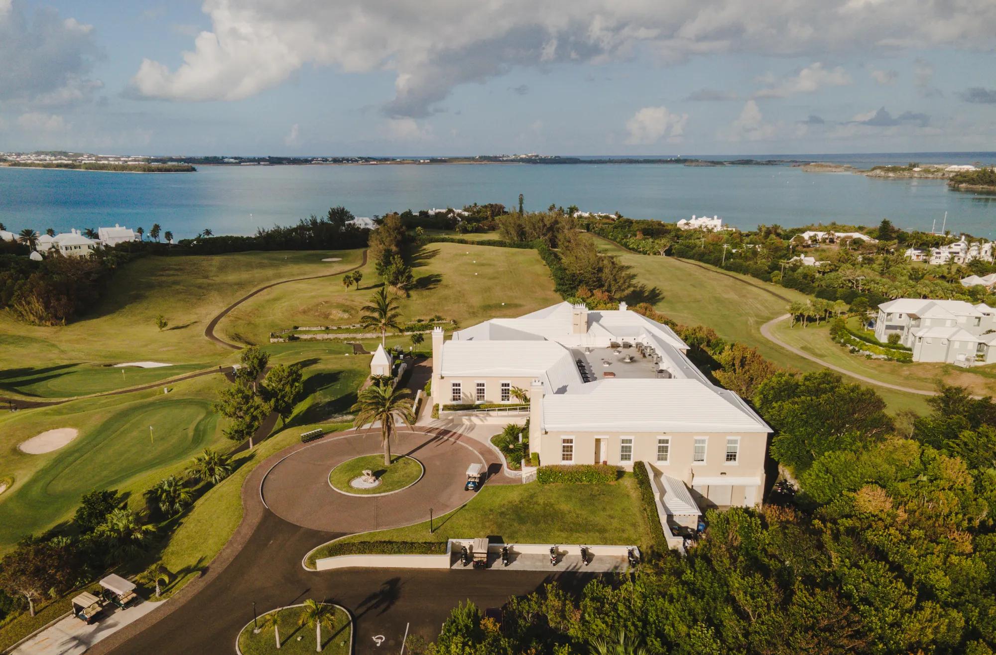 Aerial view of the clubhouse