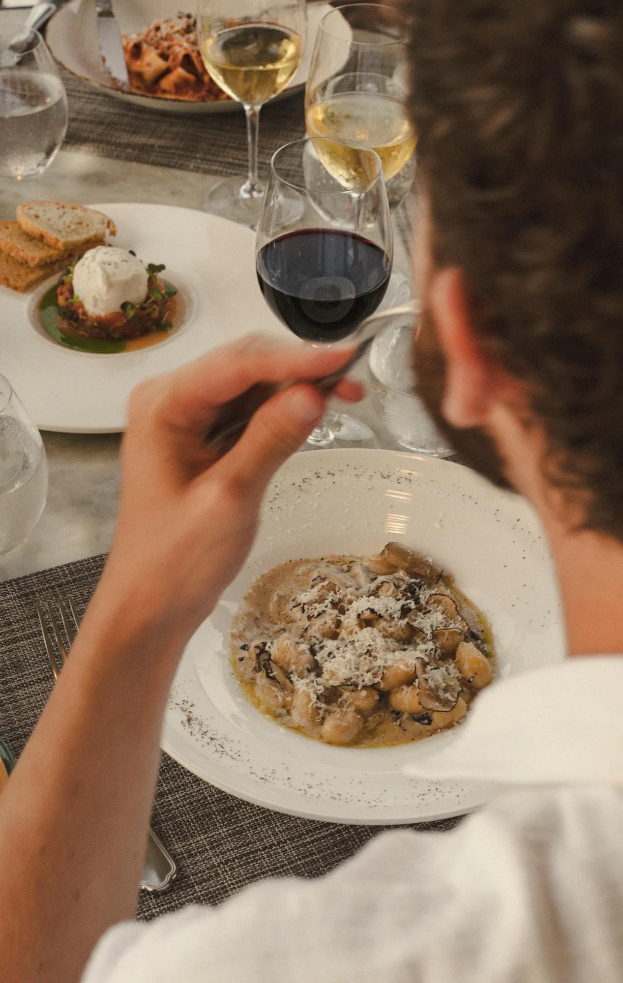 Pasta and wine at Sul Verde