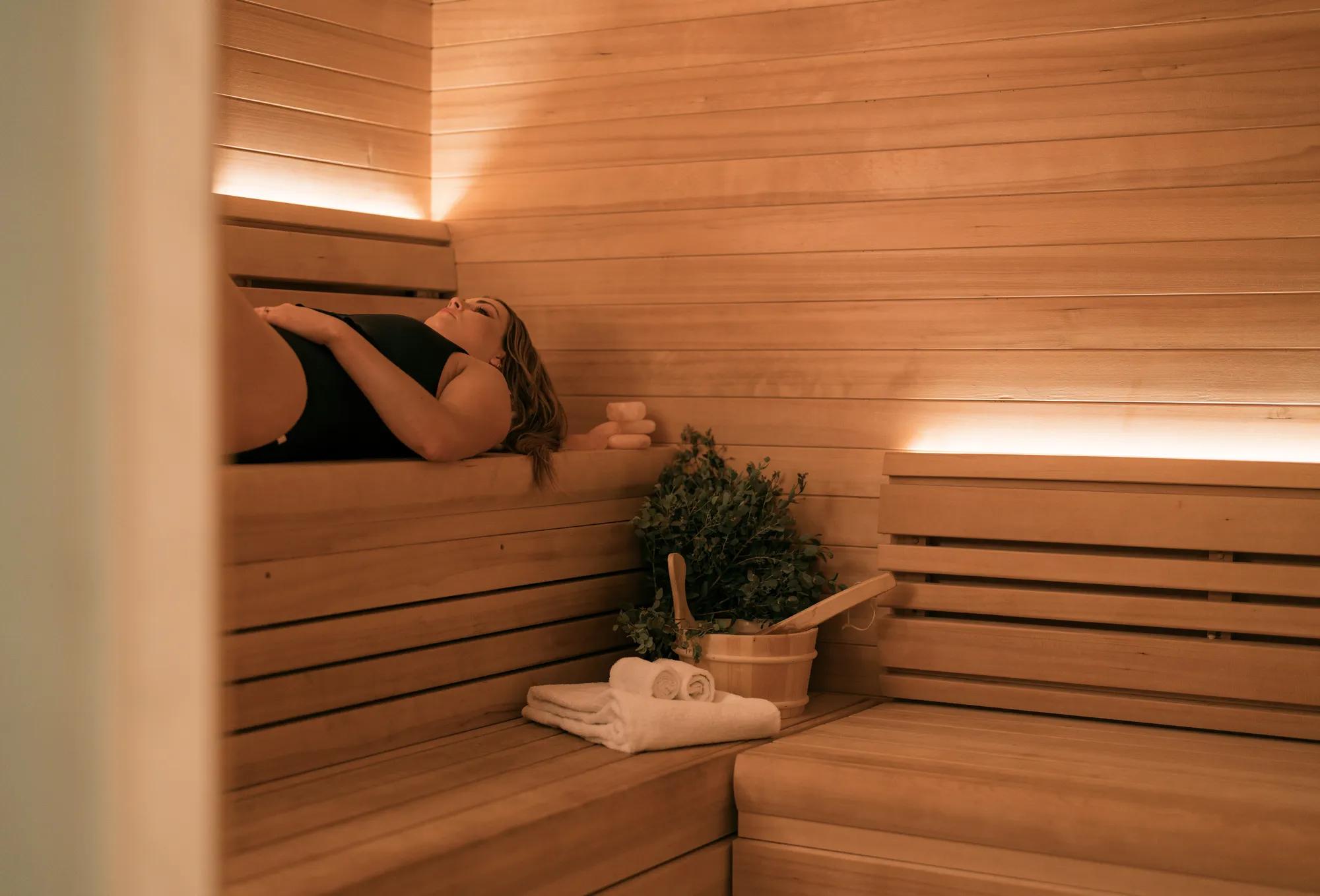 Woman In Sauna 