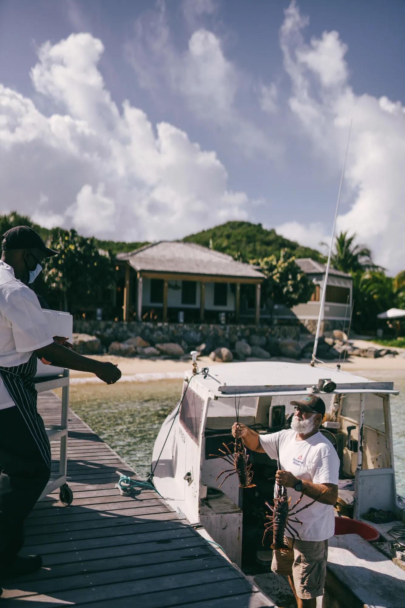 Fisherman with lobster 